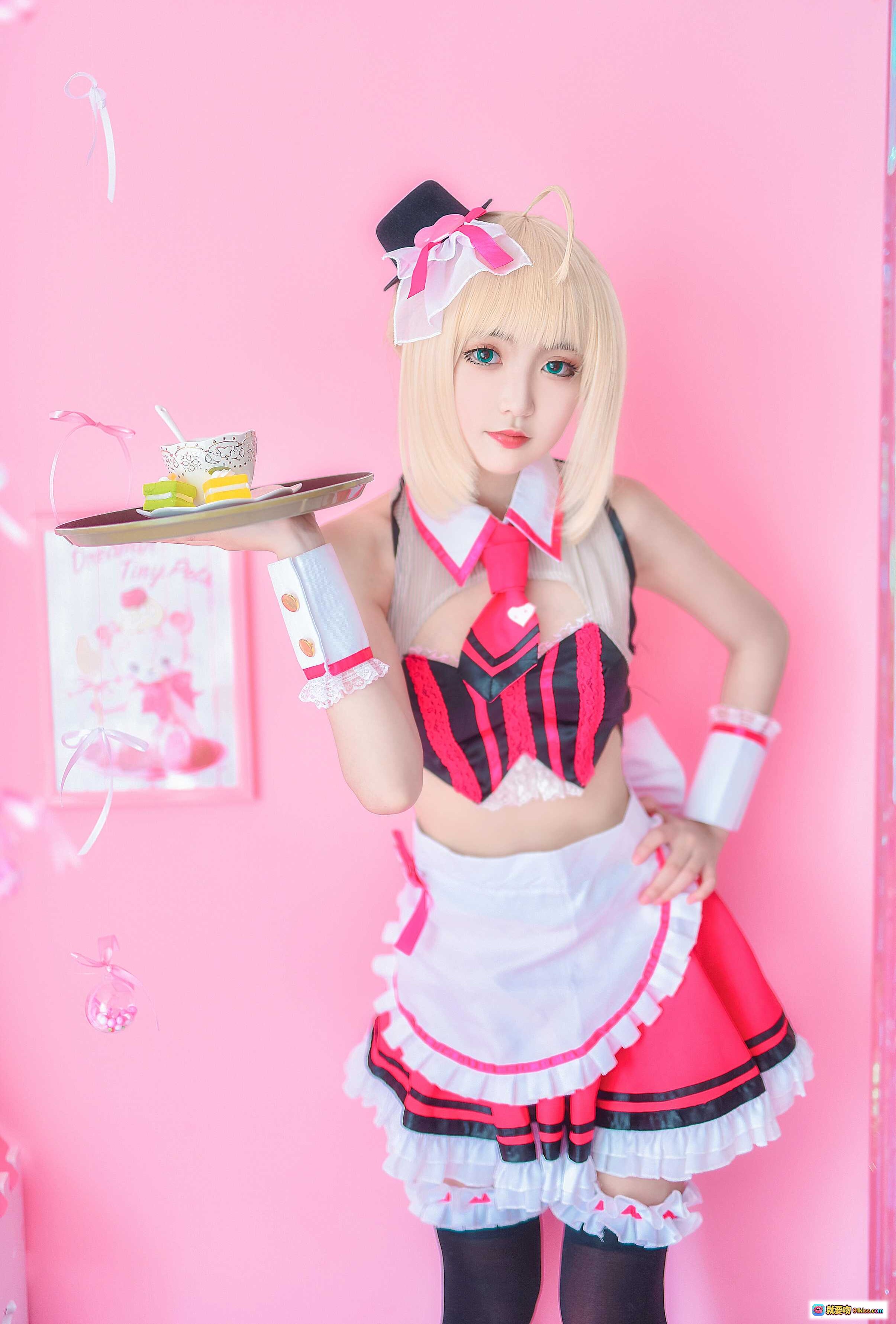图片[4] - 泡泡就是逊啦008吾王阿尔托莉雅女仆装情人节主题粉色系cosplay写真美少女萌系甜心爱心道具 - 就要吻