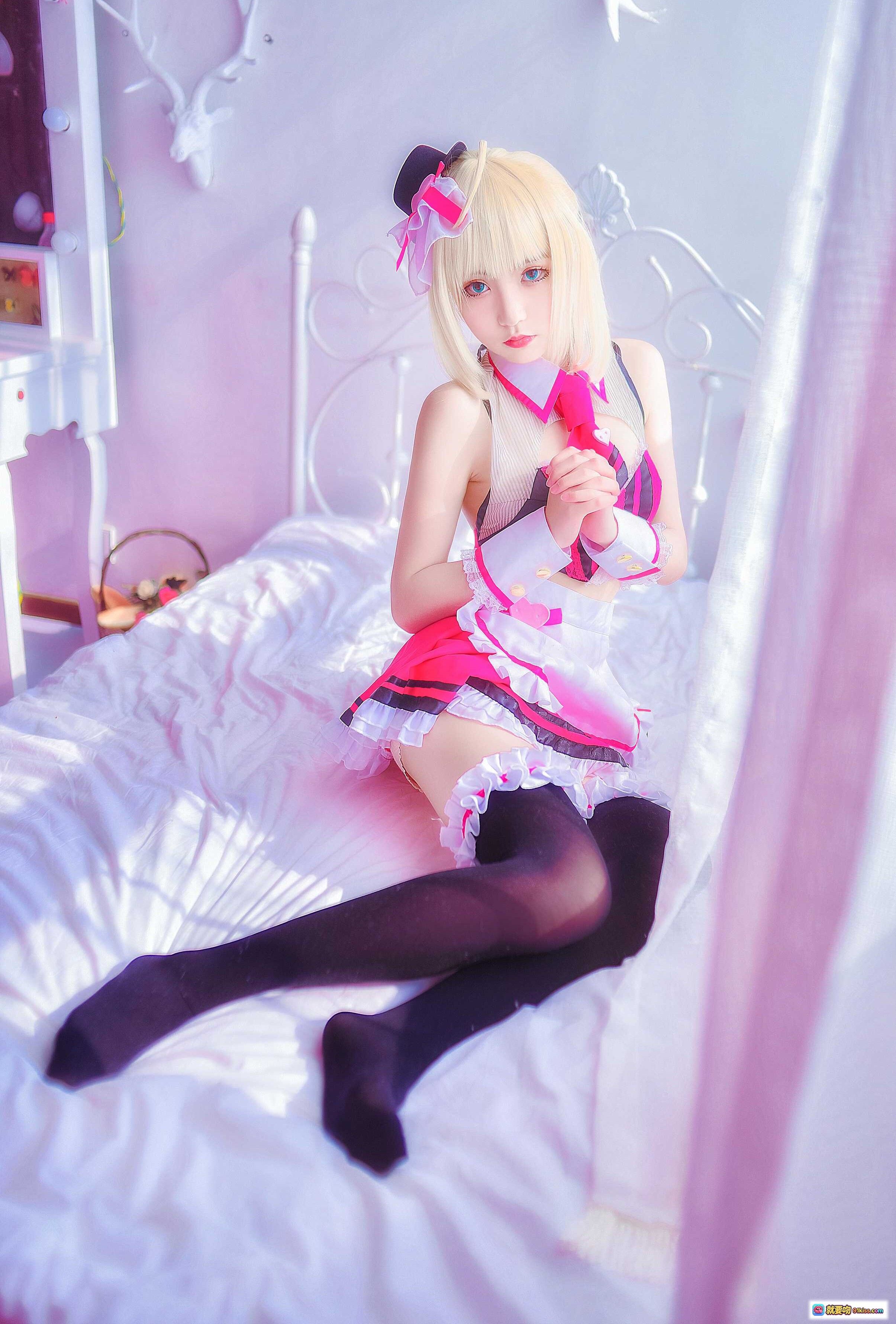 图片[8] - 泡泡就是逊啦008吾王阿尔托莉雅女仆装情人节主题粉色系cosplay写真美少女萌系甜心爱心道具 - 就要吻
