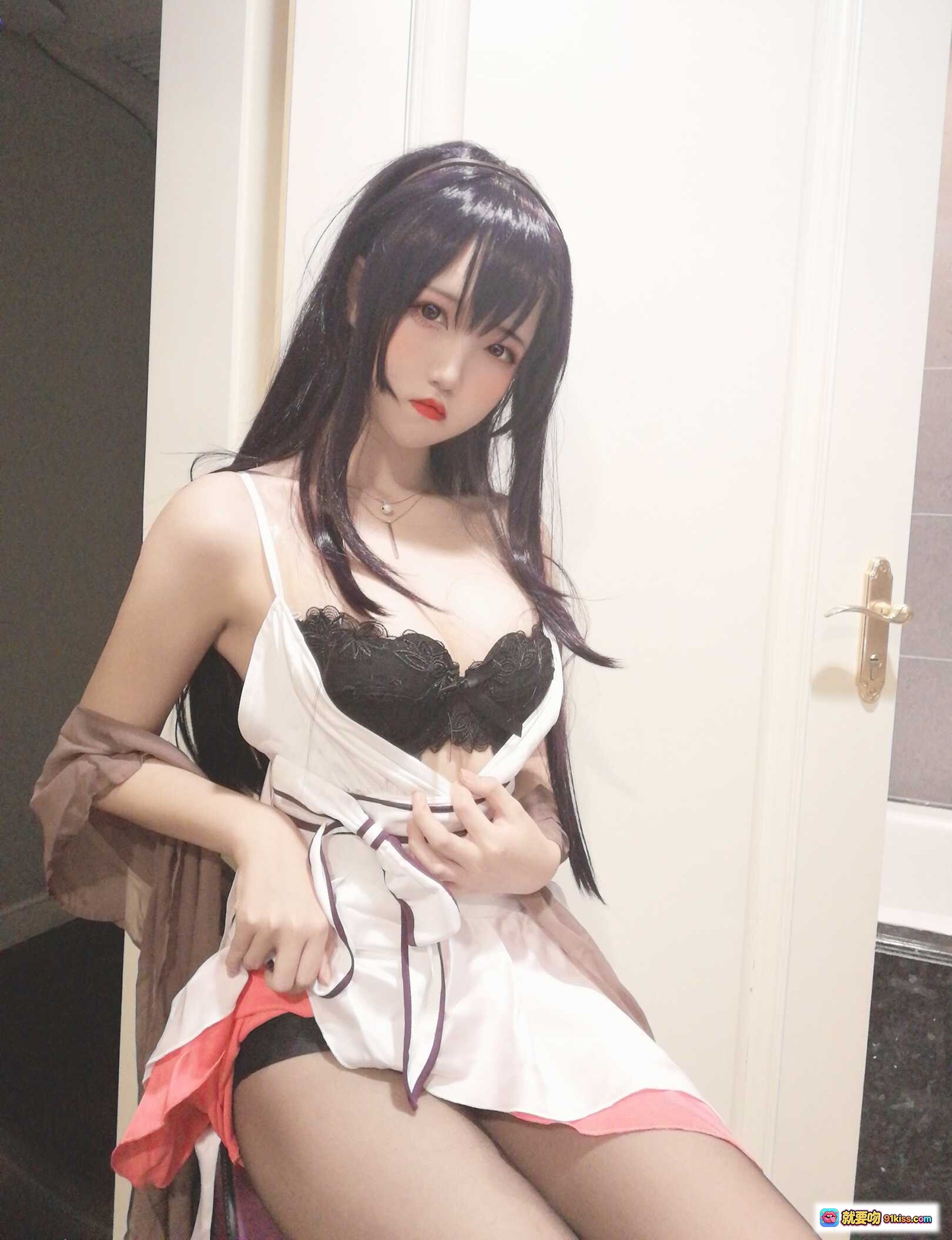 图片[4] - 阿薰kaOri NO.015 学姐礼服搭配黑色蕾丝内衣 美女写真私房照 9P高清图集 - 就要吻