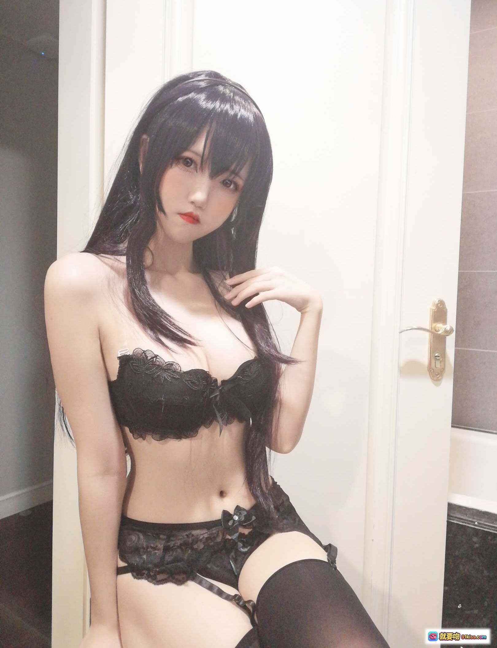 图片[6] - 阿薰kaOri NO.015 学姐礼服搭配黑色蕾丝内衣 美女写真私房照 9P高清图集 - 就要吻