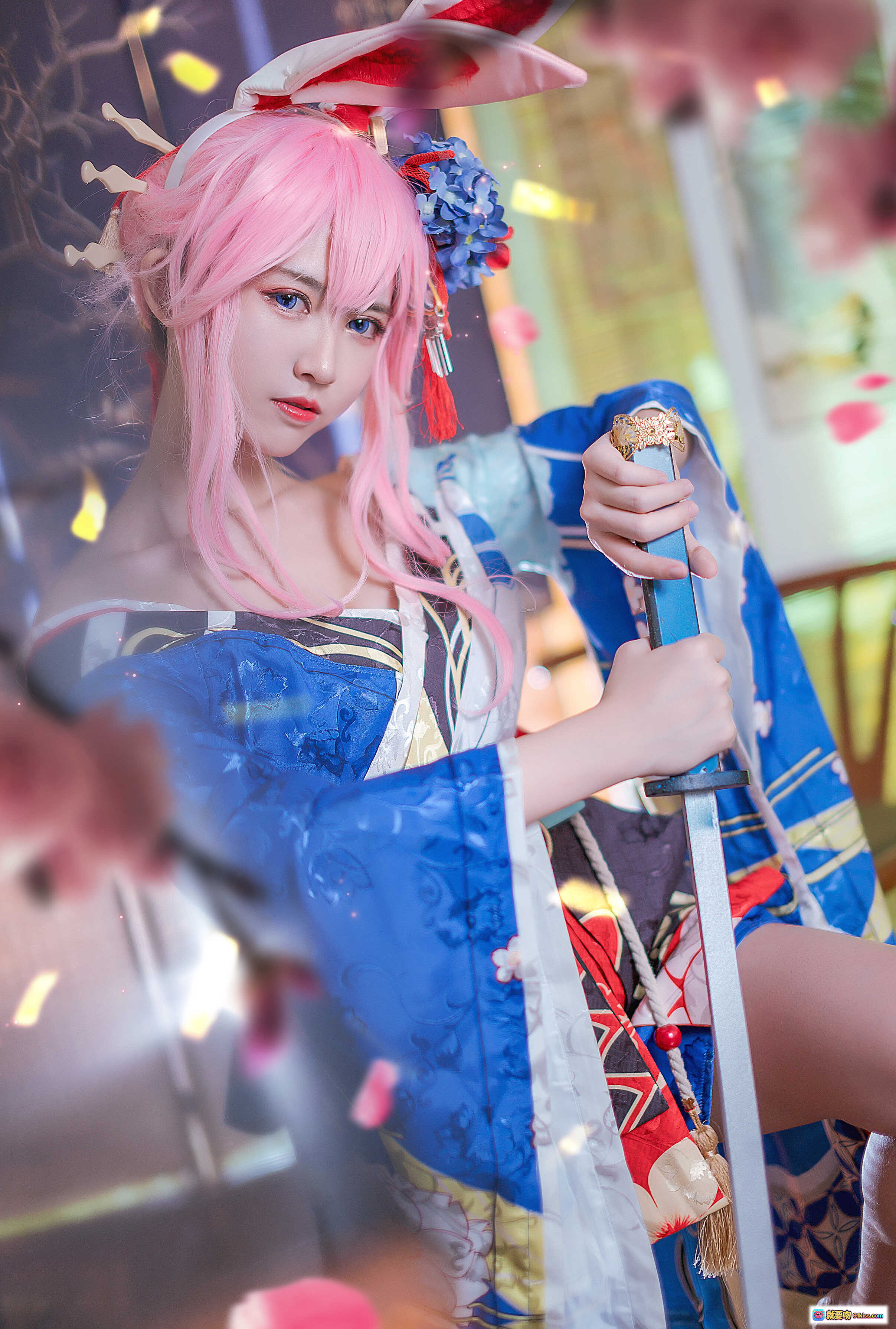 图片[6] - 鳗鱼霏儿NO.079八重樱花魁和风cos美腿特写 传统木屐搭配日式浴衣 丝袜光影细节呈现 - 就要吻