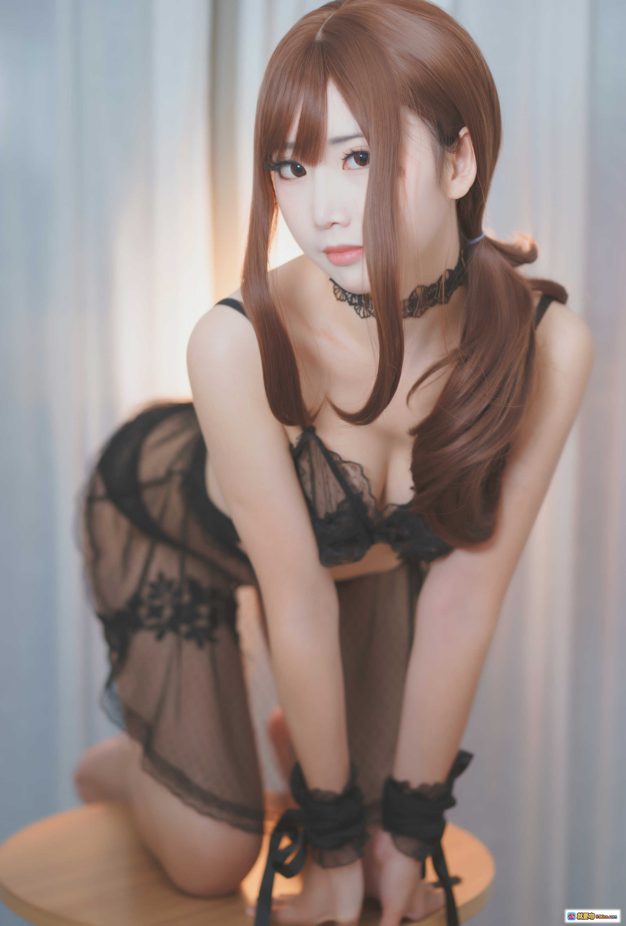 图片[10] - 面饼仙儿NO.050黑纱私房写真 | 优雅蕾丝美腿诱惑 | 窗边柔光性感大片 | 18P高清图集 - 就要吻