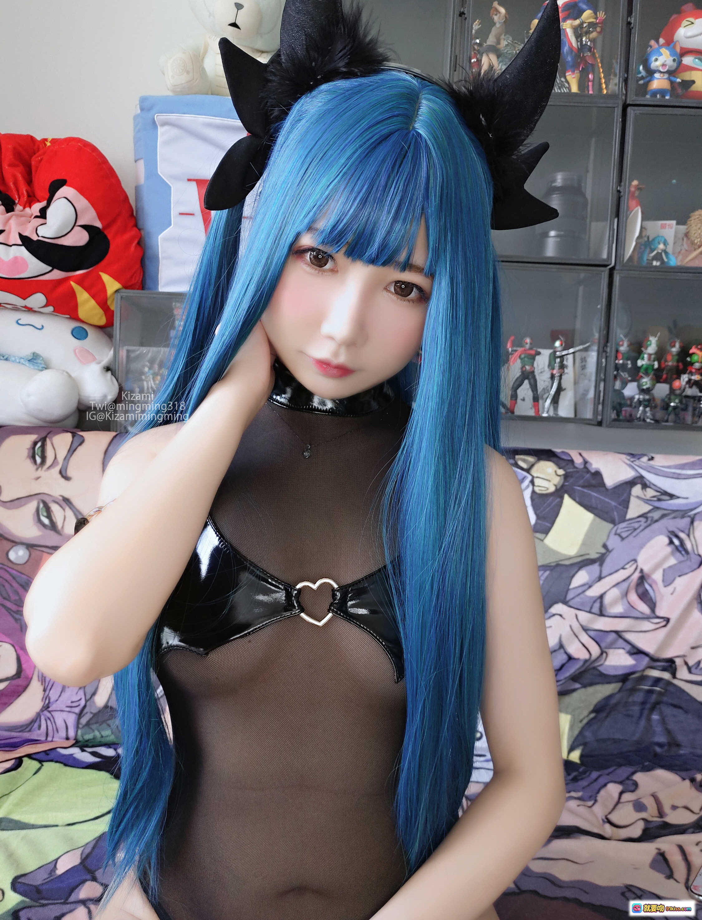 图片[3] - 铭铭Kizami NO.015 fantia7月自撮｜蓝发猫耳少女写真｜清新甜美风格｜动漫周边收藏背景 - 就要吻