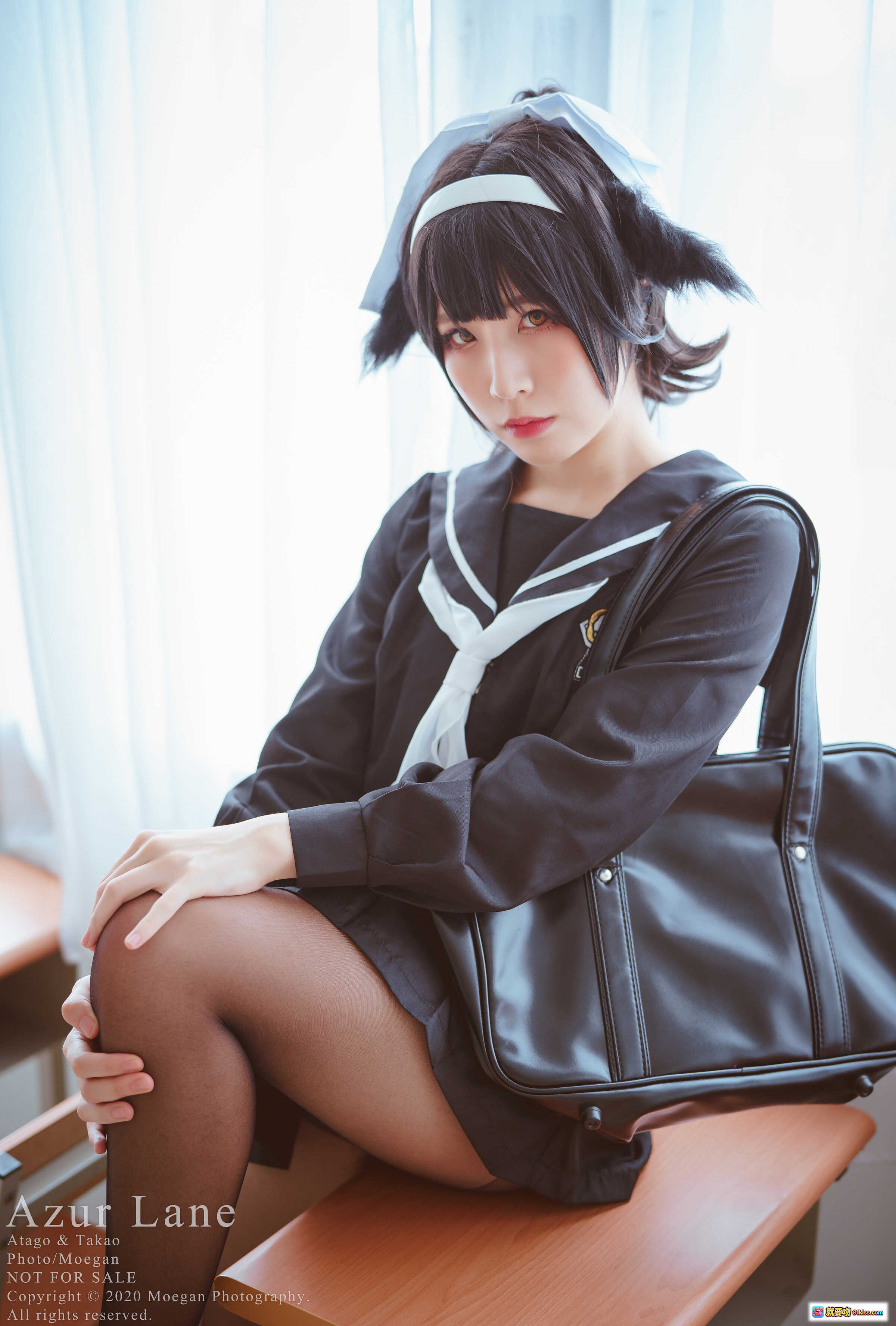 椎名くるみCosplay | Azur Lane爱宕高雄水手服 | 黑丝制服少女 | 日系校园风写真 - 就要吻