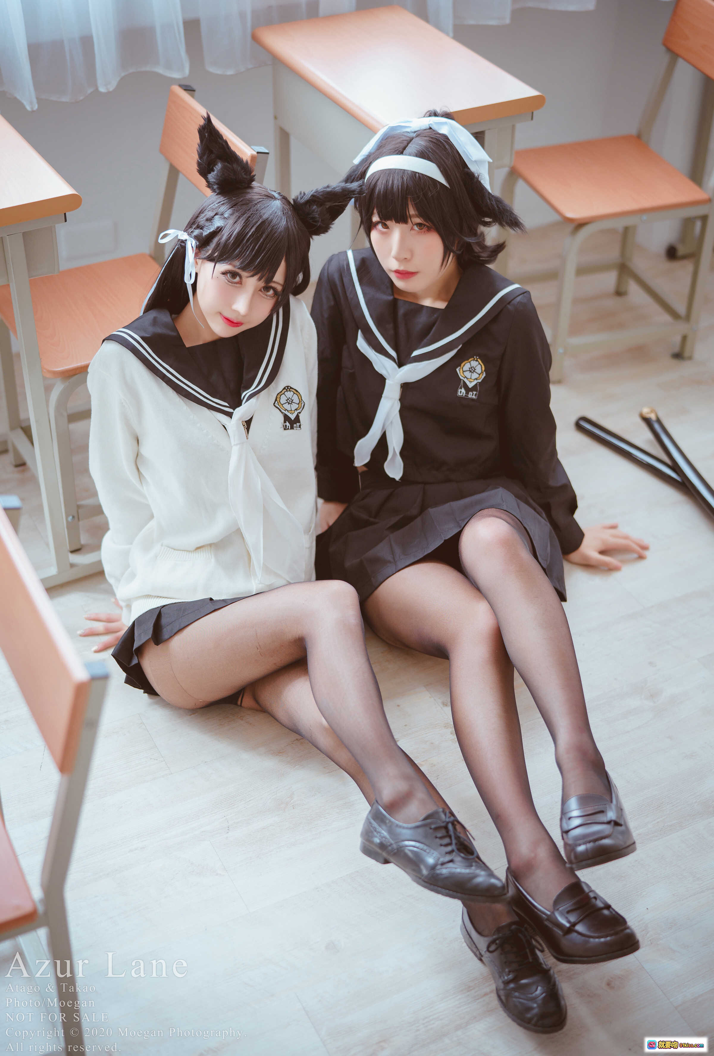 图片[9] - 椎名くるみCosplay | Azur Lane爱宕高雄水手服 | 黑丝制服少女 | 日系校园风写真 - 就要吻