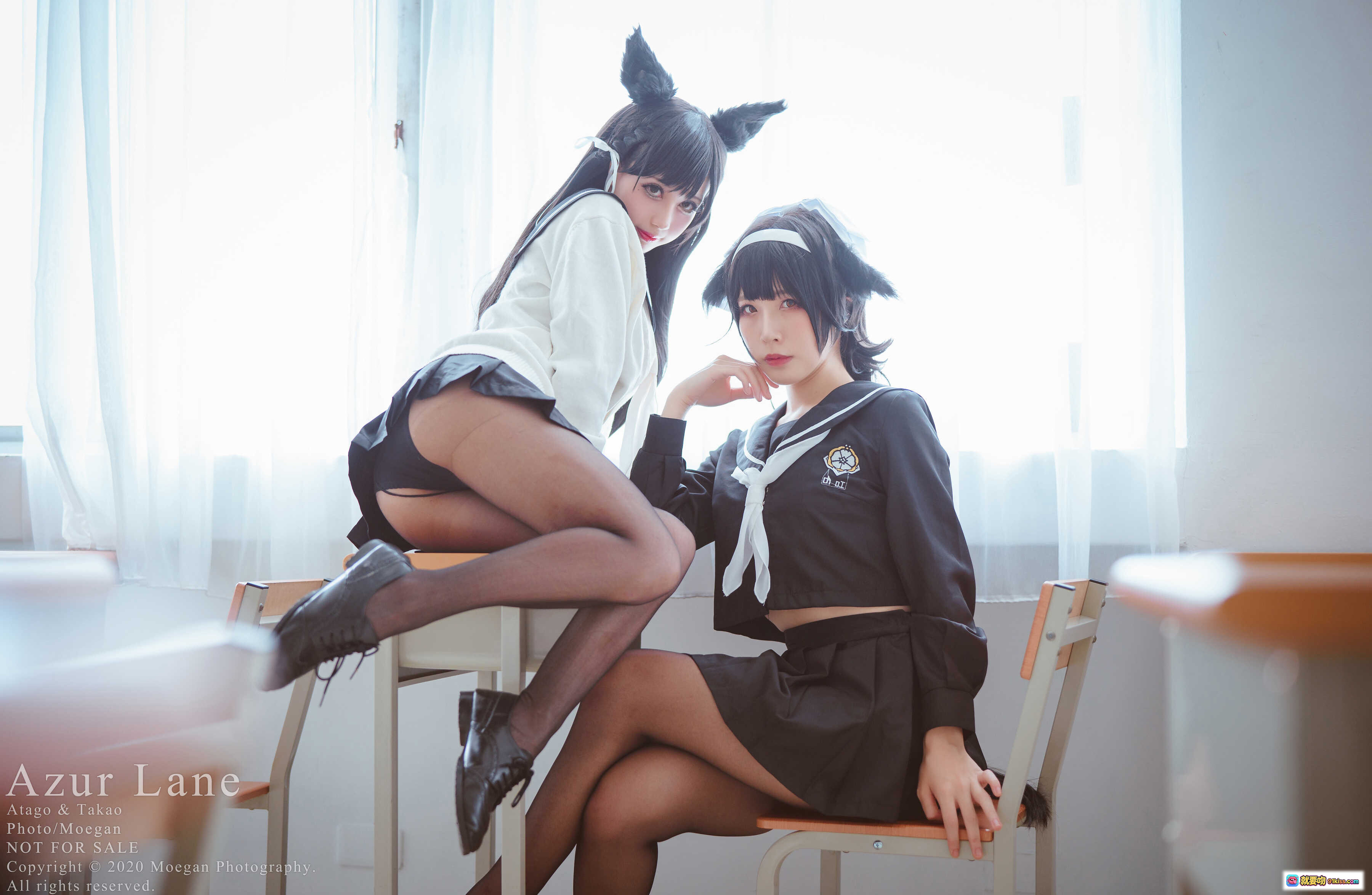 图片[5] - 椎名くるみCosplay | Azur Lane爱宕高雄水手服 | 黑丝制服少女 | 日系校园风写真 - 就要吻