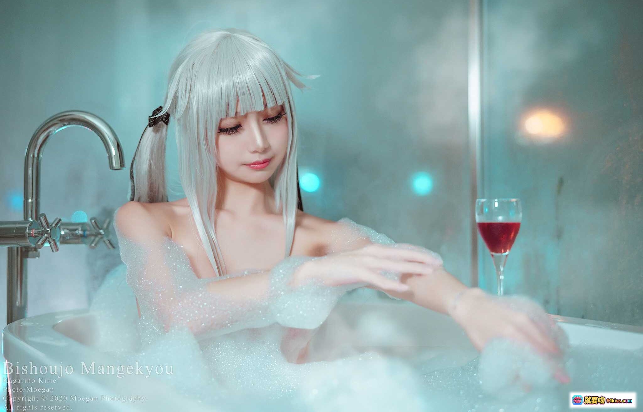 图片[3] - 美少女万华镜篝之雾枝COS写真｜银发蓝瞳少女泳装造型｜Bishoujo Mangekyou NO.036高清图集 - 就要吻