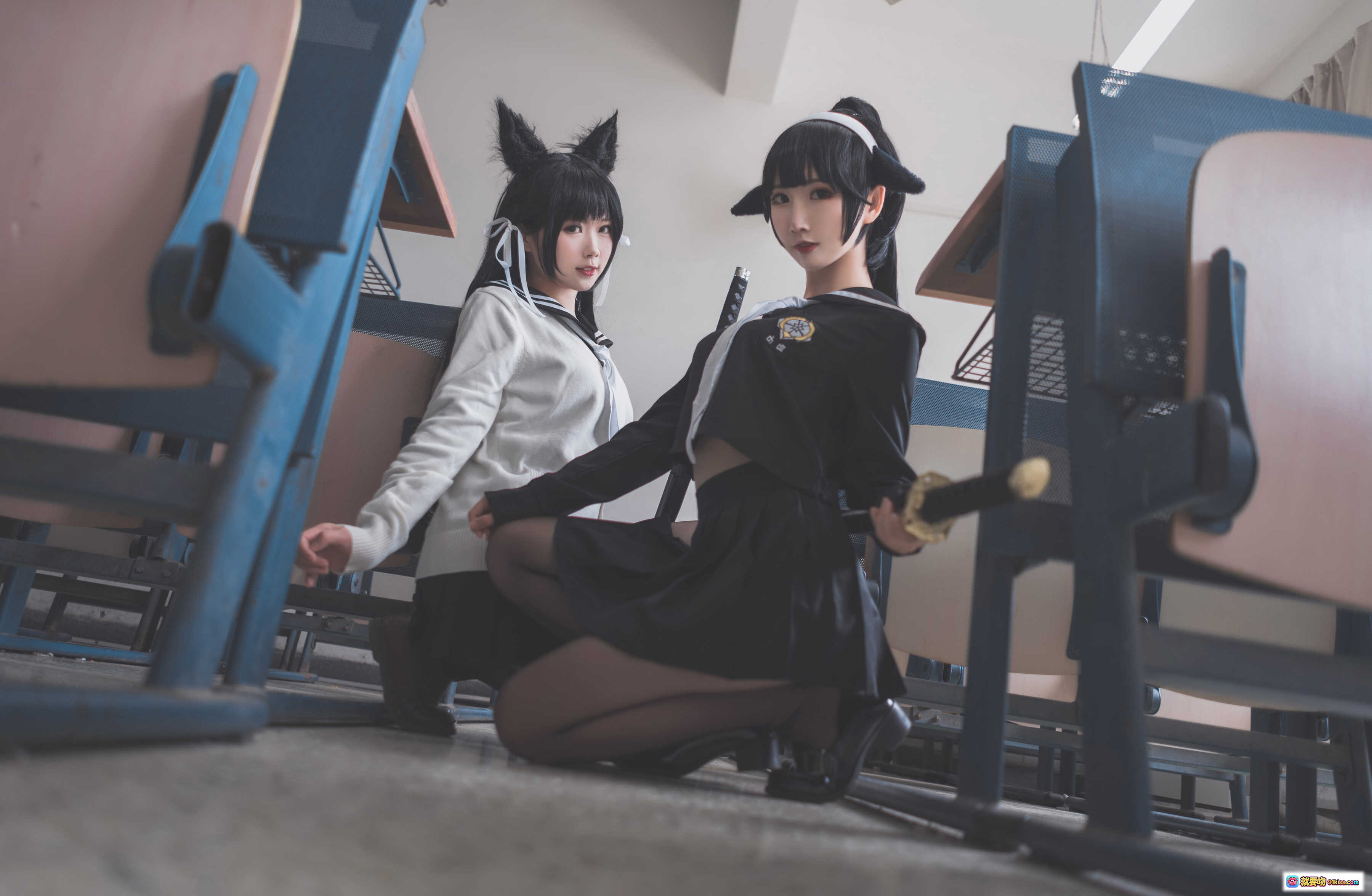 图片[7] - 面饼仙儿 NO.003 高雄仙儿 黑丝美腿教室写真 34P高清图集 学院风制服诱惑 - 就要吻