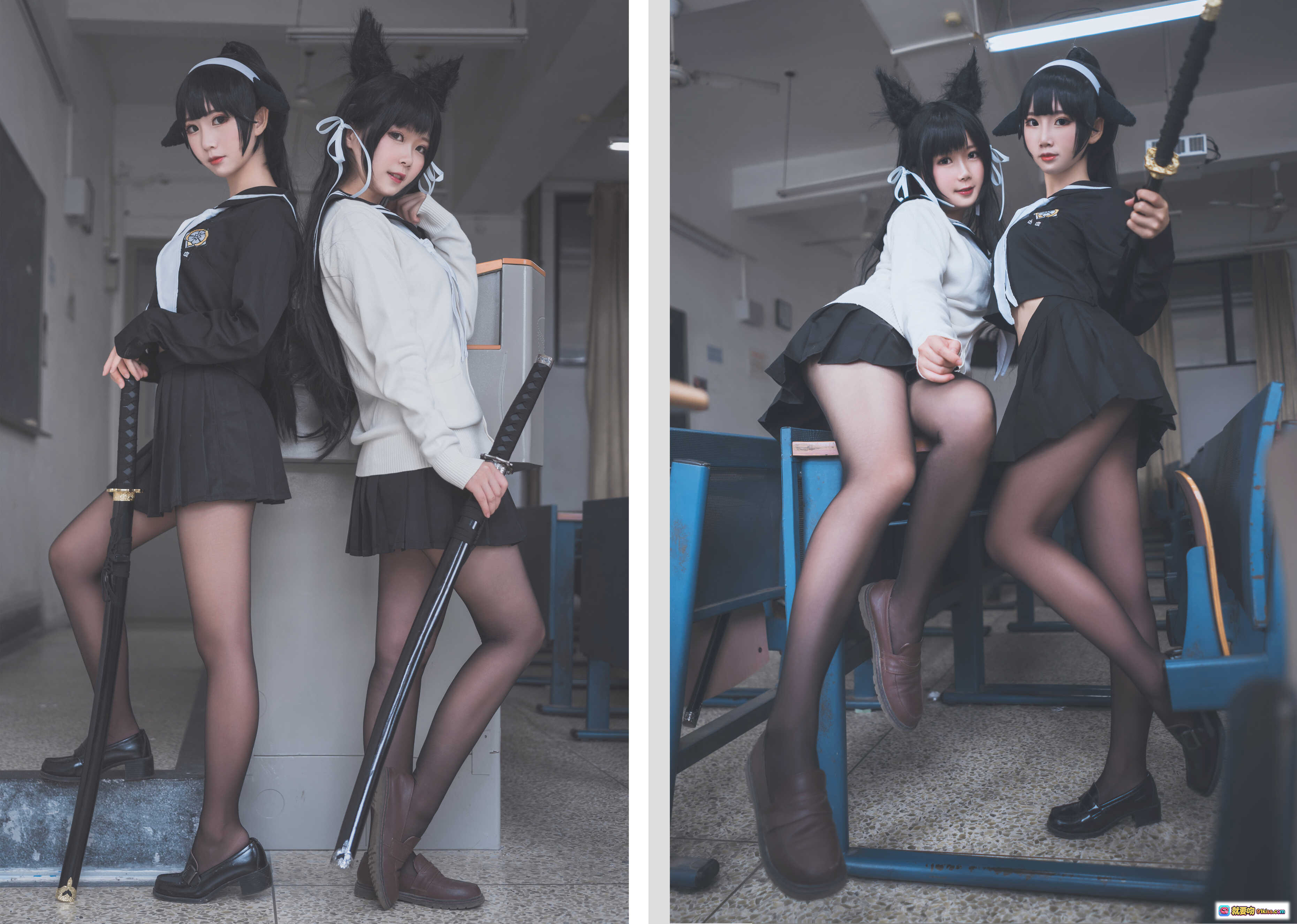 图片[10] - 面饼仙儿 NO.003 高雄仙儿 黑丝美腿教室写真 34P高清图集 学院风制服诱惑 - 就要吻