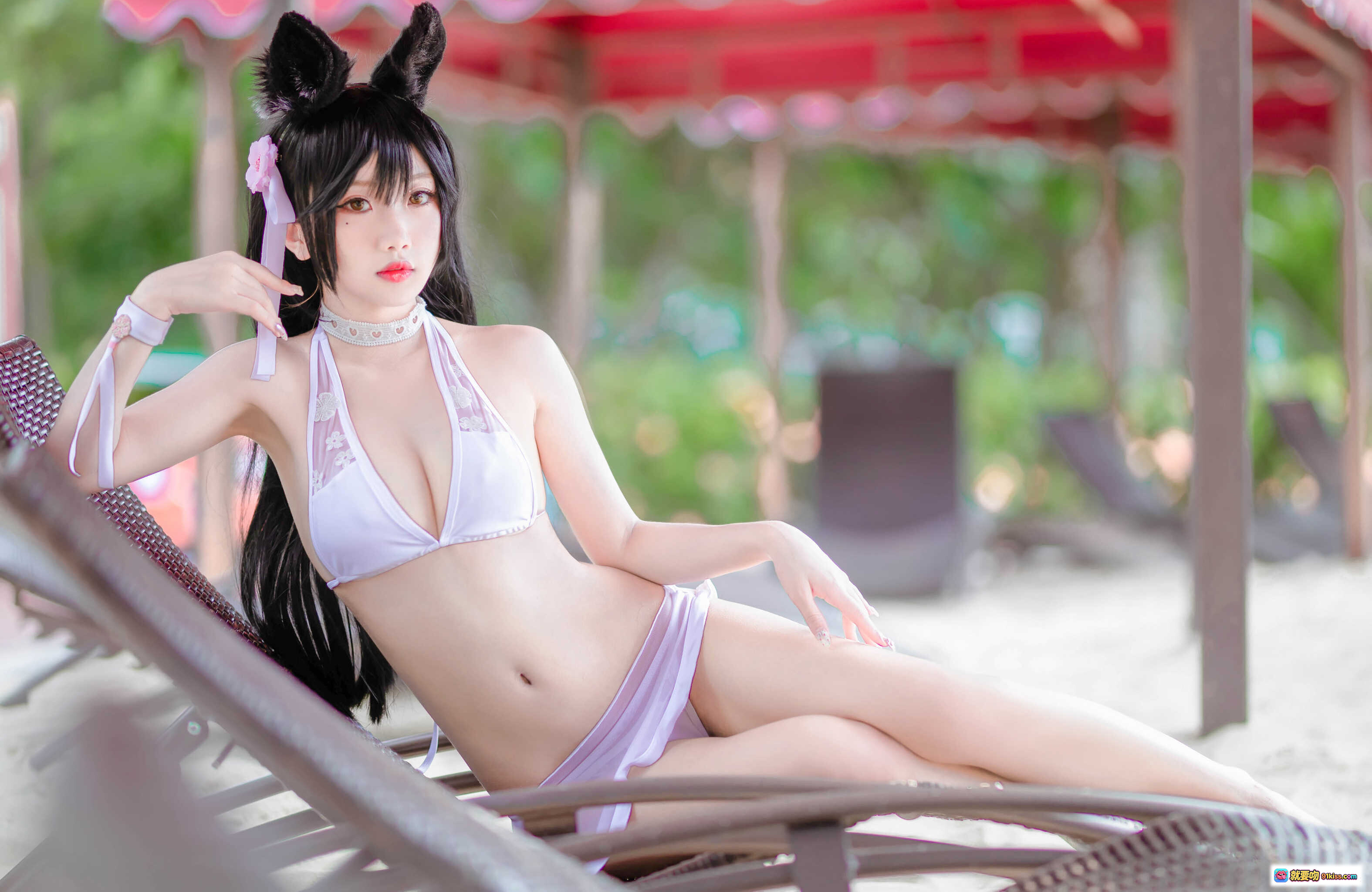 图片[7] - 鬼畜瑶NO.016泳装外拍写真 17P高清美图 白色蕾丝透视比基尼 甜美性感私房照 - 就要吻