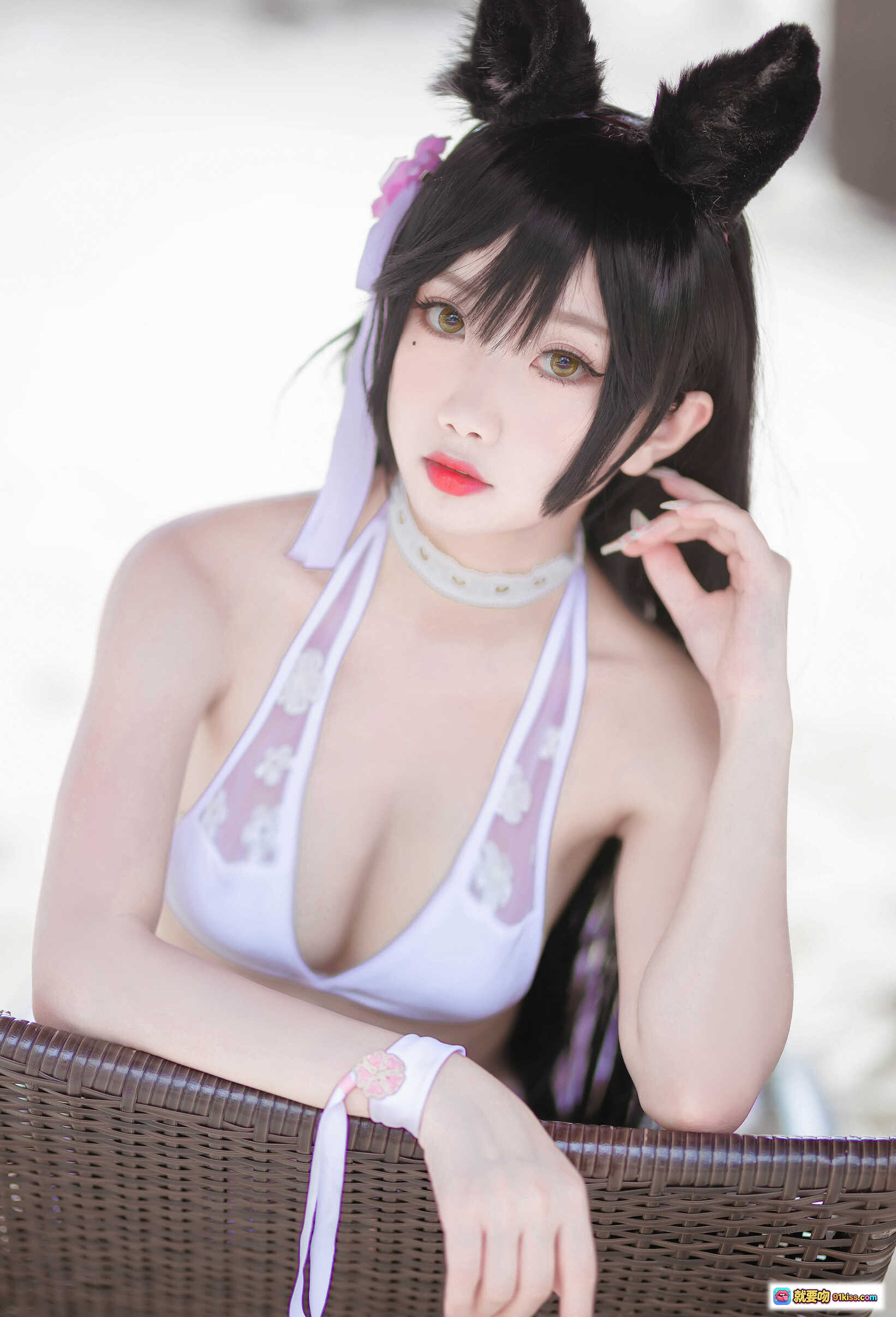 图片[3] - 鬼畜瑶NO.016泳装外拍写真 17P高清美图 白色蕾丝透视比基尼 甜美性感私房照 - 就要吻