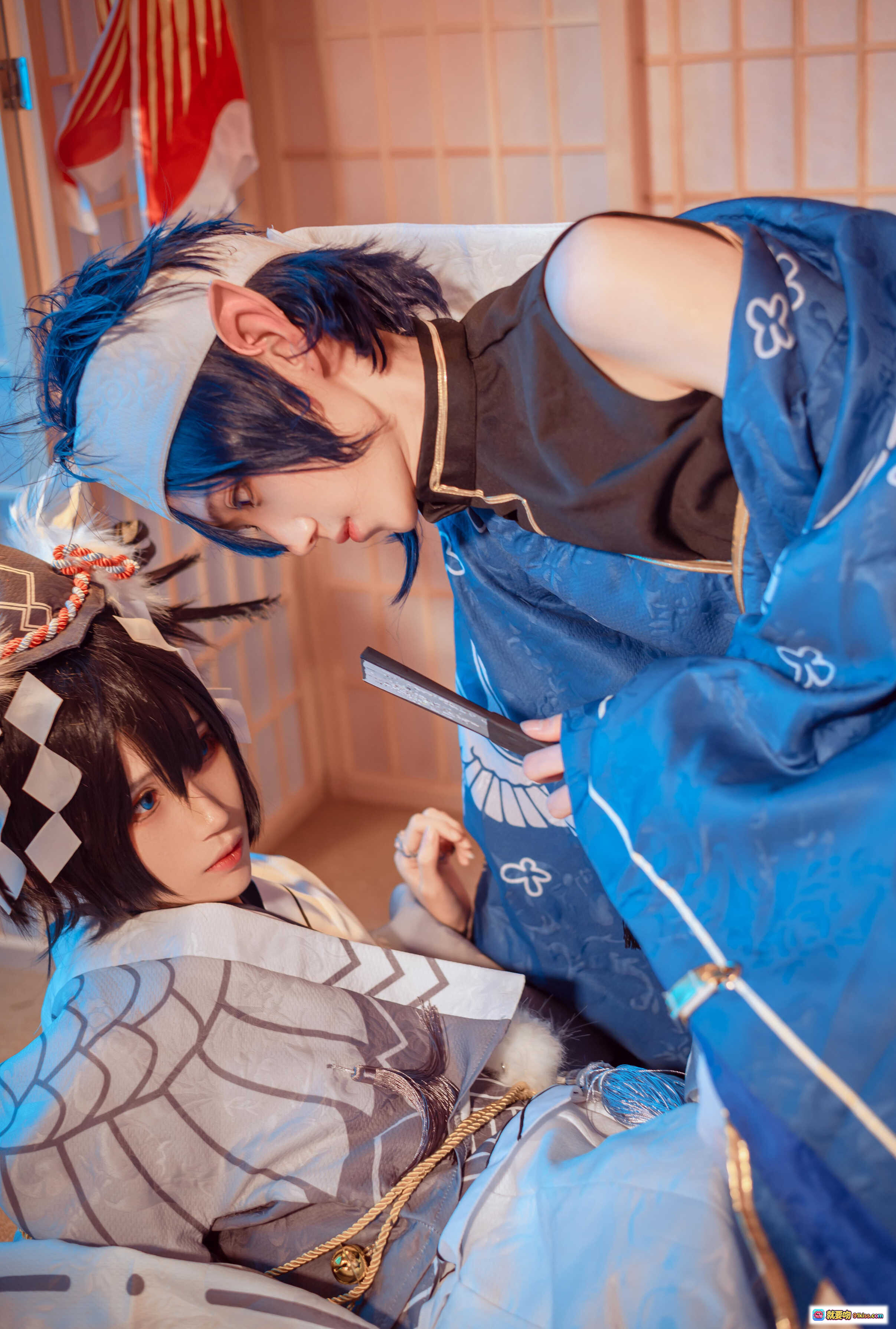 图片[4] - 妖君白研NO.03凹凸世界雷狮风雷卡COS正片·日式和风场景·精致古装cosplay·双人互动写真·樱花背景·唯美氛围感 - 就要吻