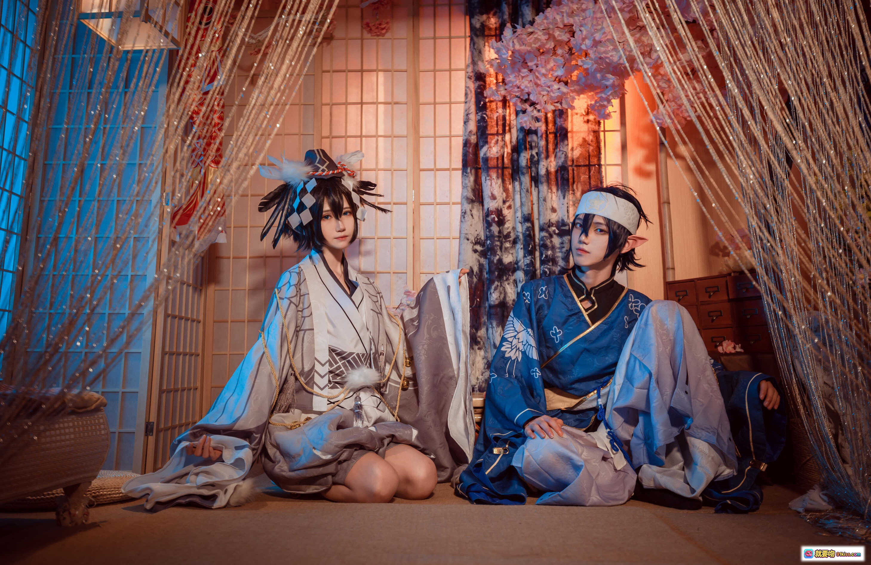 图片[3] - 妖君白研NO.03凹凸世界雷狮风雷卡COS正片·日式和风场景·精致古装cosplay·双人互动写真·樱花背景·唯美氛围感 - 就要吻