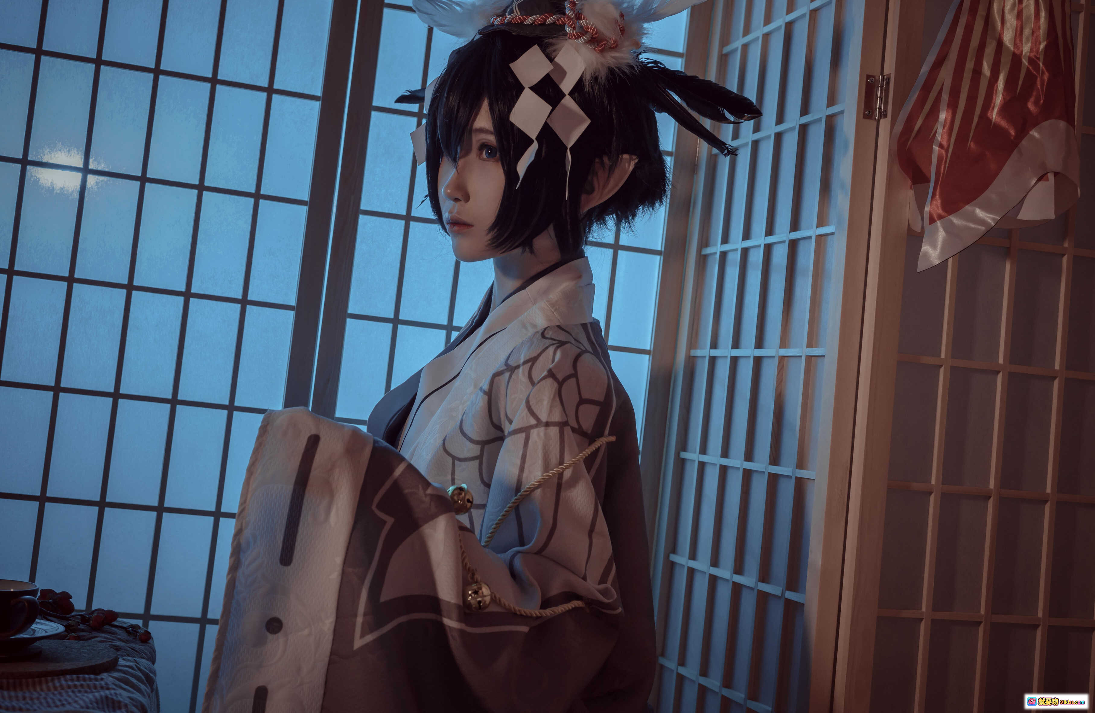 图片[6] - 妖君白研NO.03凹凸世界雷狮风雷卡COS正片·日式和风场景·精致古装cosplay·双人互动写真·樱花背景·唯美氛围感 - 就要吻