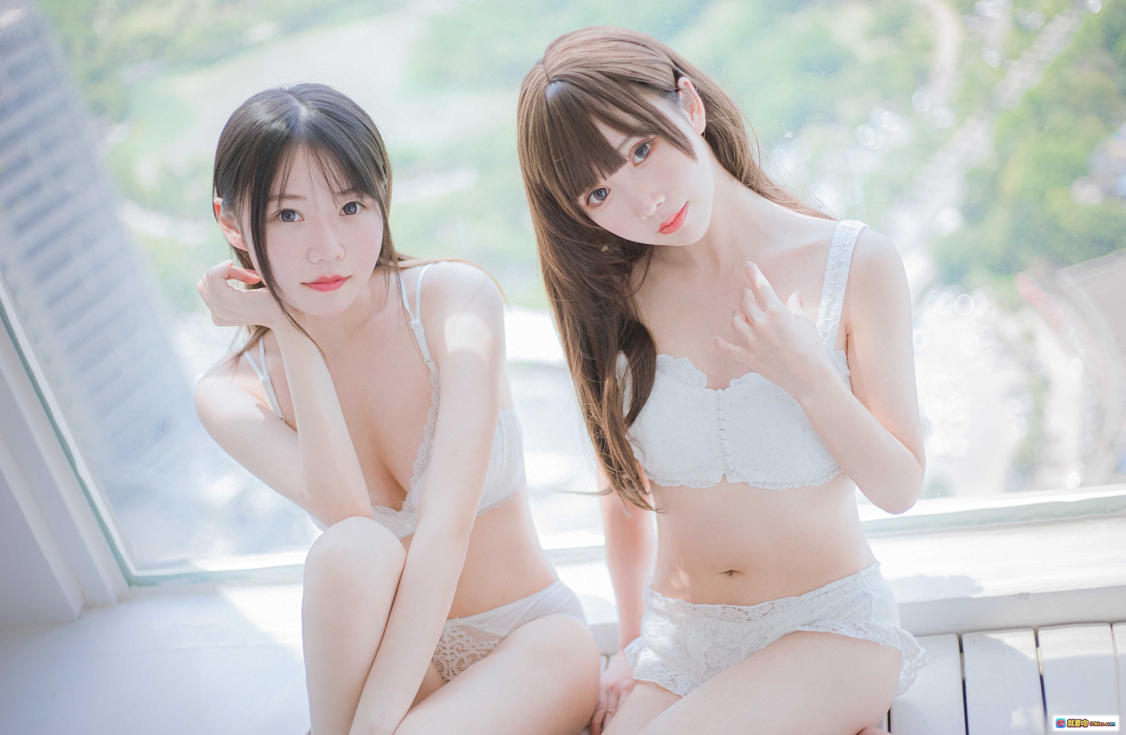 图片[3] - 面饼仙儿NO.077饼饼香草喵23P清新居家西瓜甜点双人写真白内衣少女风私房摄影 - 就要吻