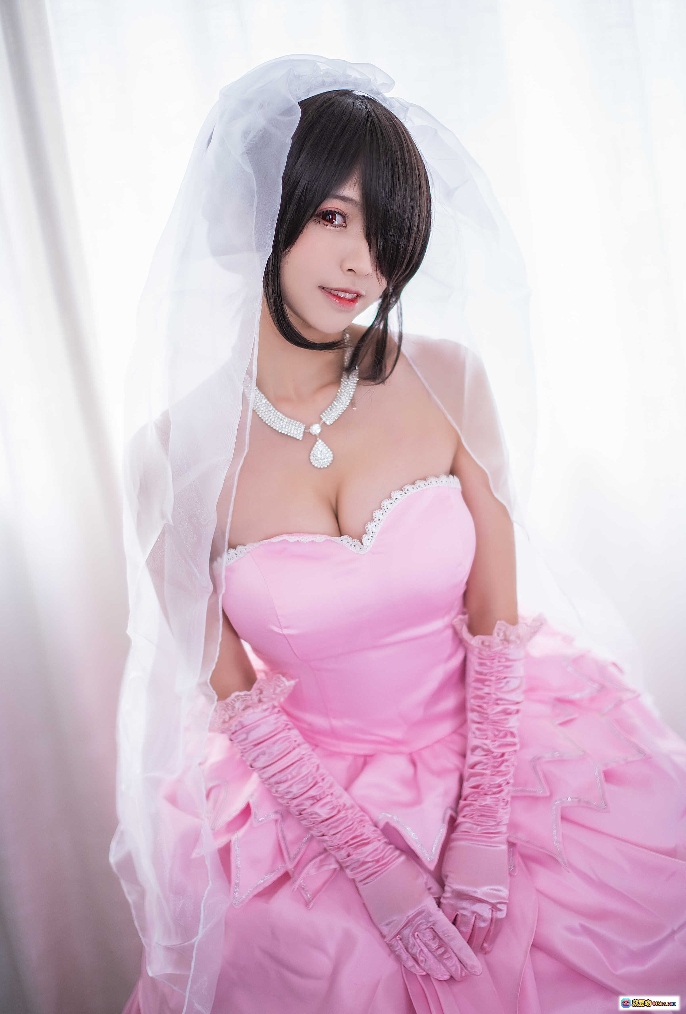 图片[10] - 鳗鱼霏儿NO.034狂三婚纱Cosplay写真 粉色礼服长手套头纱唯美少女风高清图集 - 就要吻