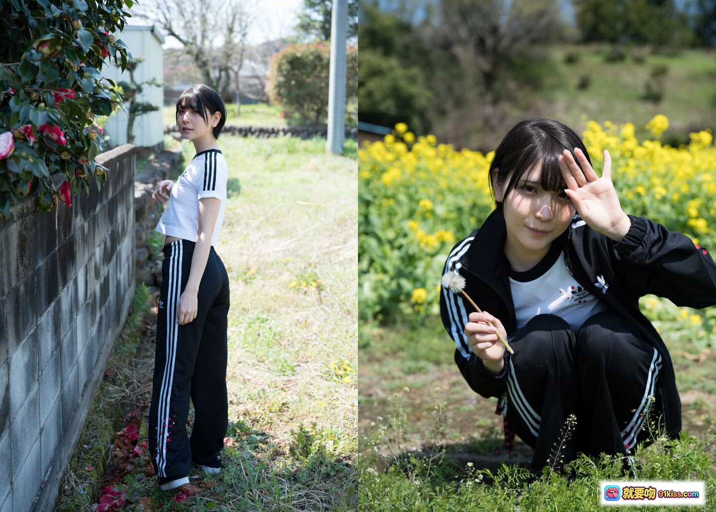 图片[3] - ハレムあまつ様フェチグラビア｜制服女子高生×桜並木×自転車ポージング｜春のロケーション撮影 - 就要吻