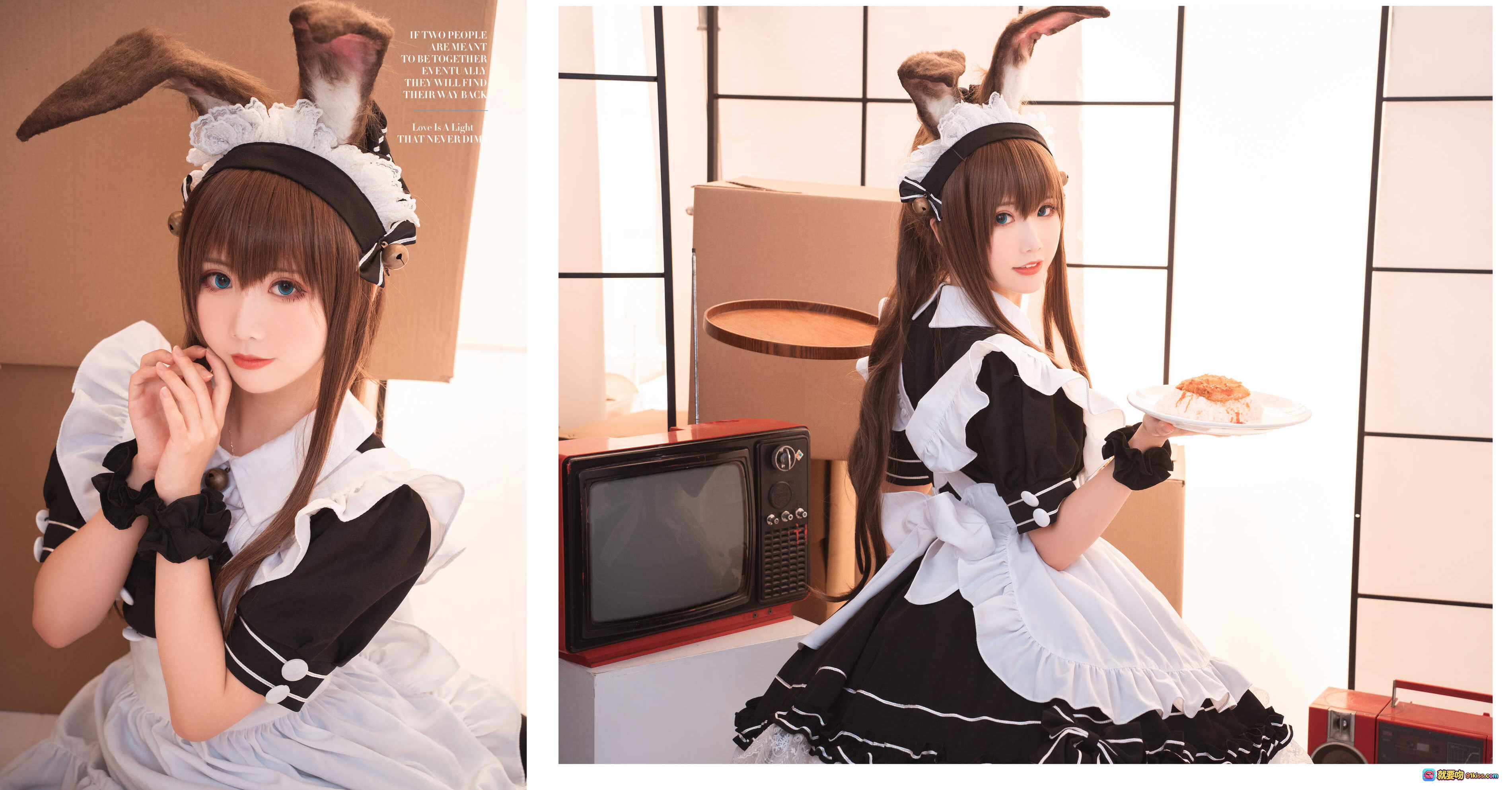 图片[1] - 面饼仙儿NO.088阿米驴女仆写真23P209MB兔耳女仆装黑白色系甜美可爱室内场景复古电视道具高画质Cosplay美图 - 就要吻