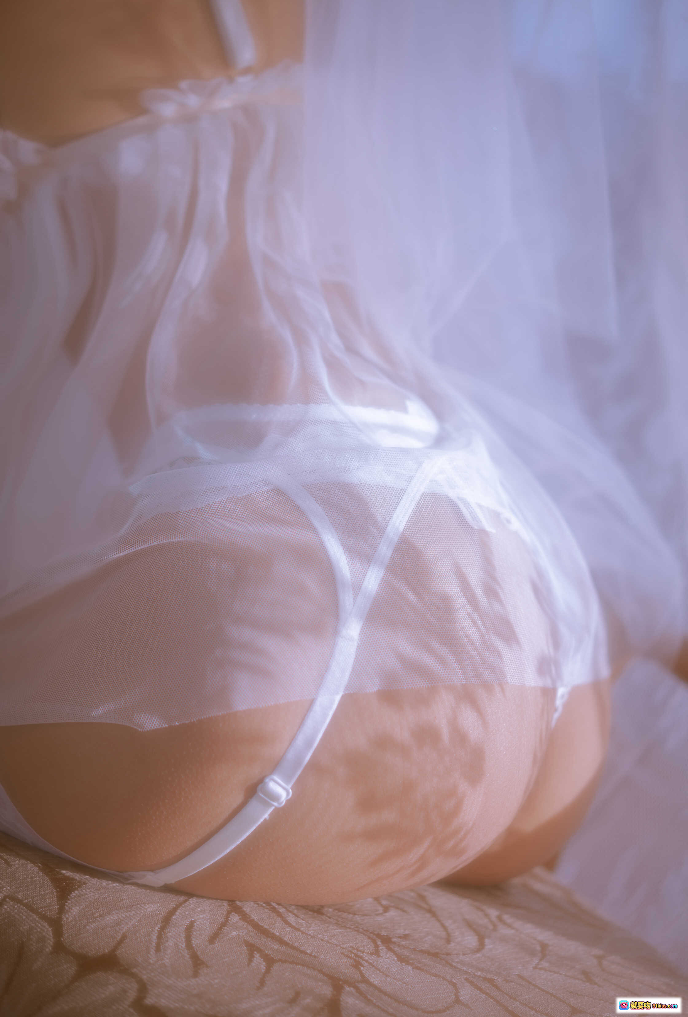 图片[5] - 鬼畜瑶NO.023蝶变花嫁写真｜白色蕾丝蝴蝶纹身新娘装｜性感美背透视纱裙｜50P高清图集 - 就要吻