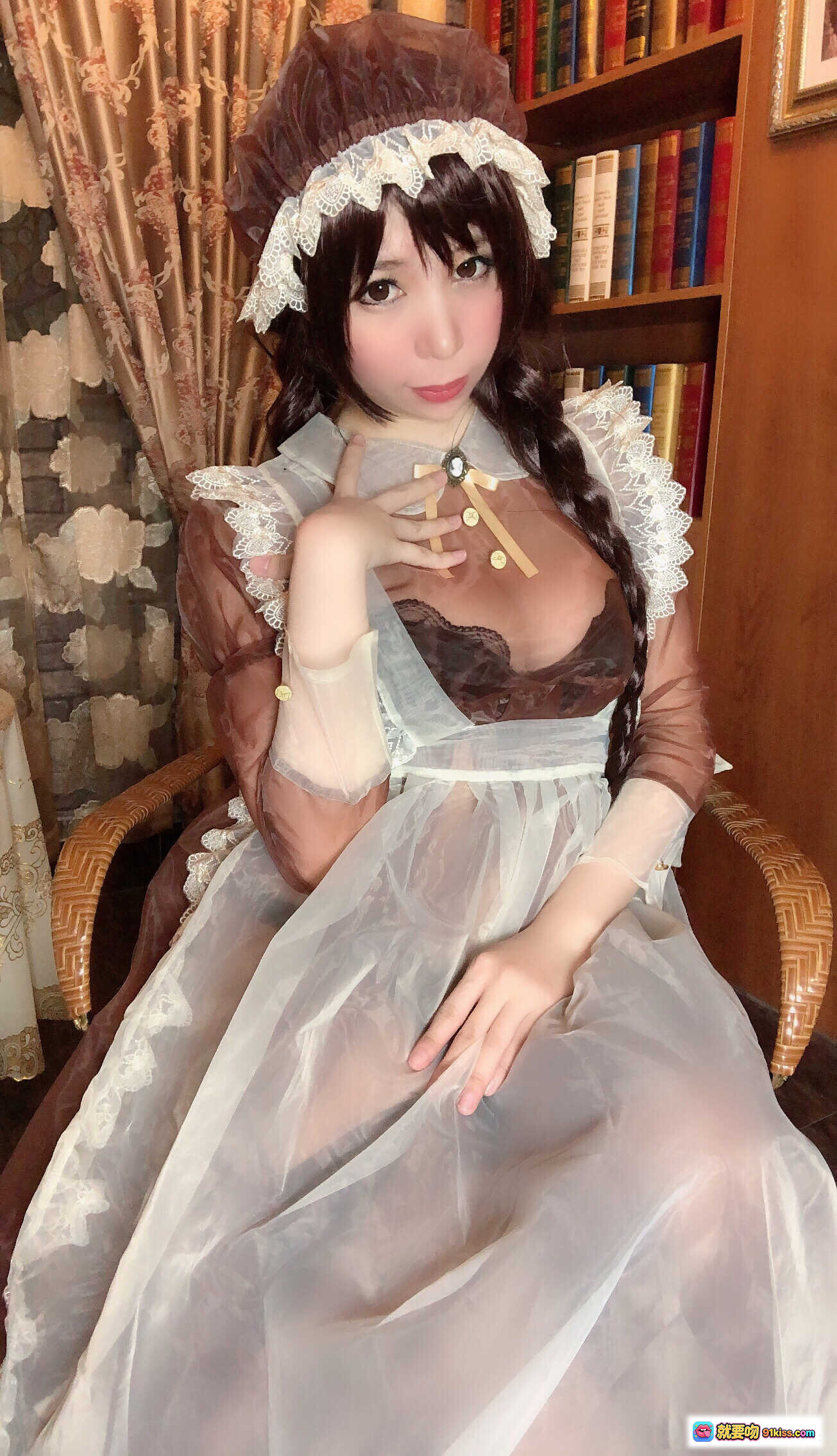 图片[7] - 鹿野希Vol.11透明女仆装写真 97P高清单品蕾丝透视裙装甜美性感cosplay造型 - 就要吻