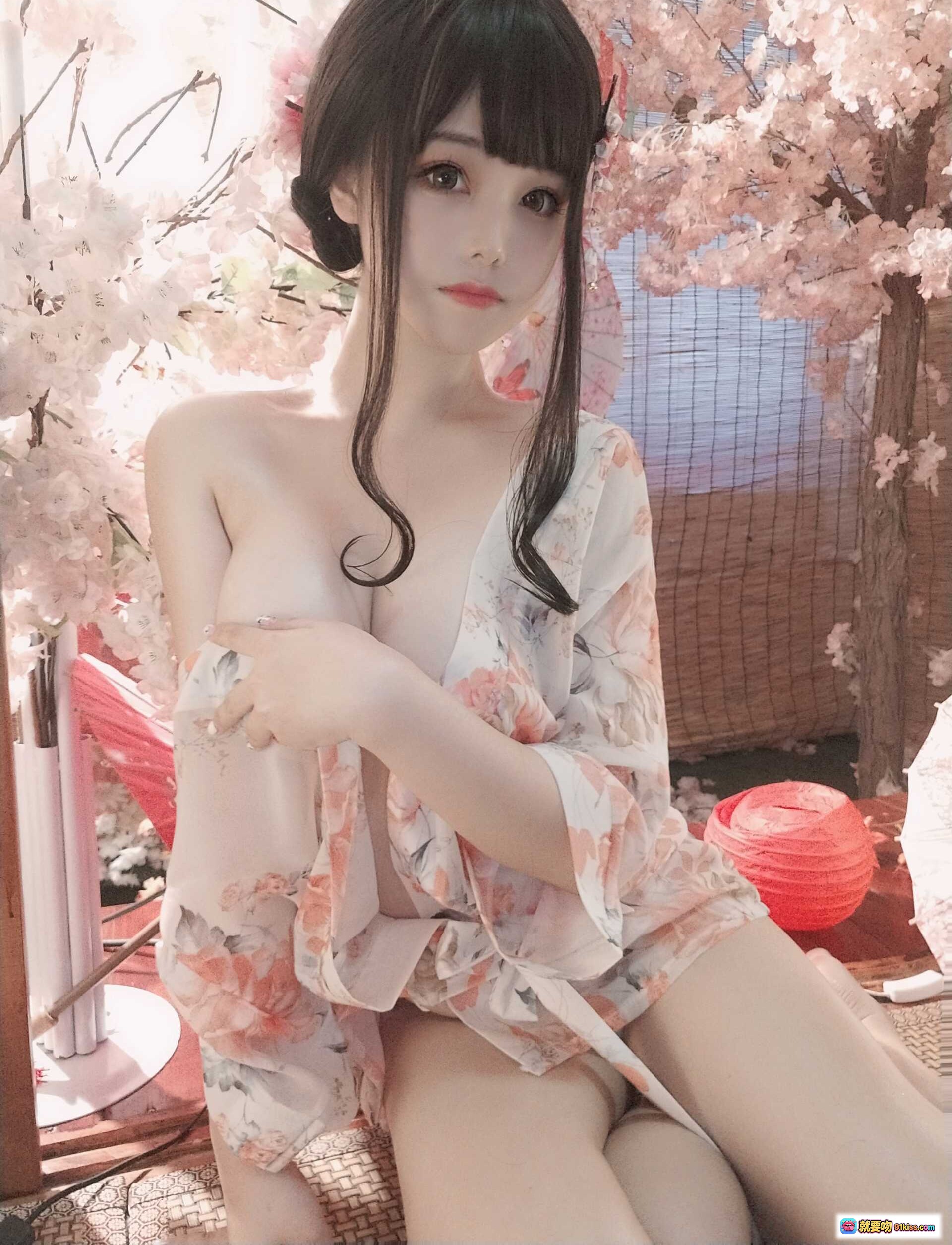 图片[7] - 蜜汁猫裘NO.053浴娘写真｜日式和风美少女｜花饰黑发｜性感露肩浴衣｜精致妆容｜高清29P - 就要吻