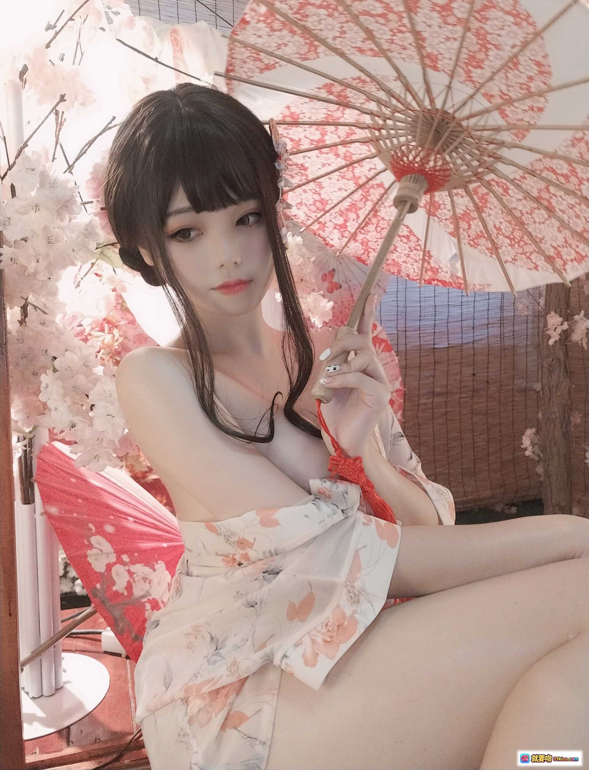 图片[9] - 蜜汁猫裘NO.053浴娘写真｜日式和风美少女｜花饰黑发｜性感露肩浴衣｜精致妆容｜高清29P - 就要吻