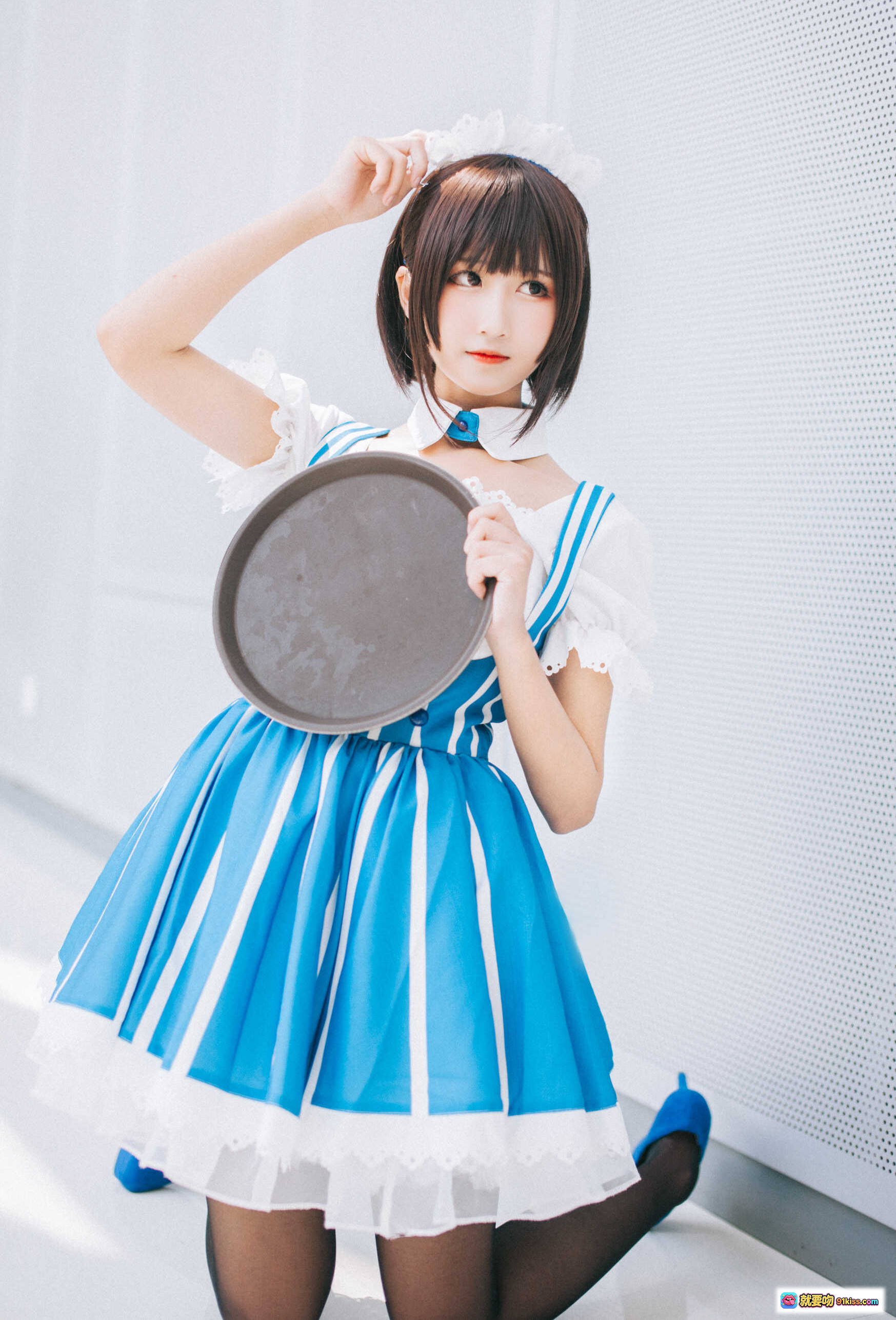 图片[2] - 三度_69 NO.028 路人女主的养成方法2 Cosplay 蓝白女仆装 黑丝美腿 甜美少女写真 27P高清图集 - 就要吻