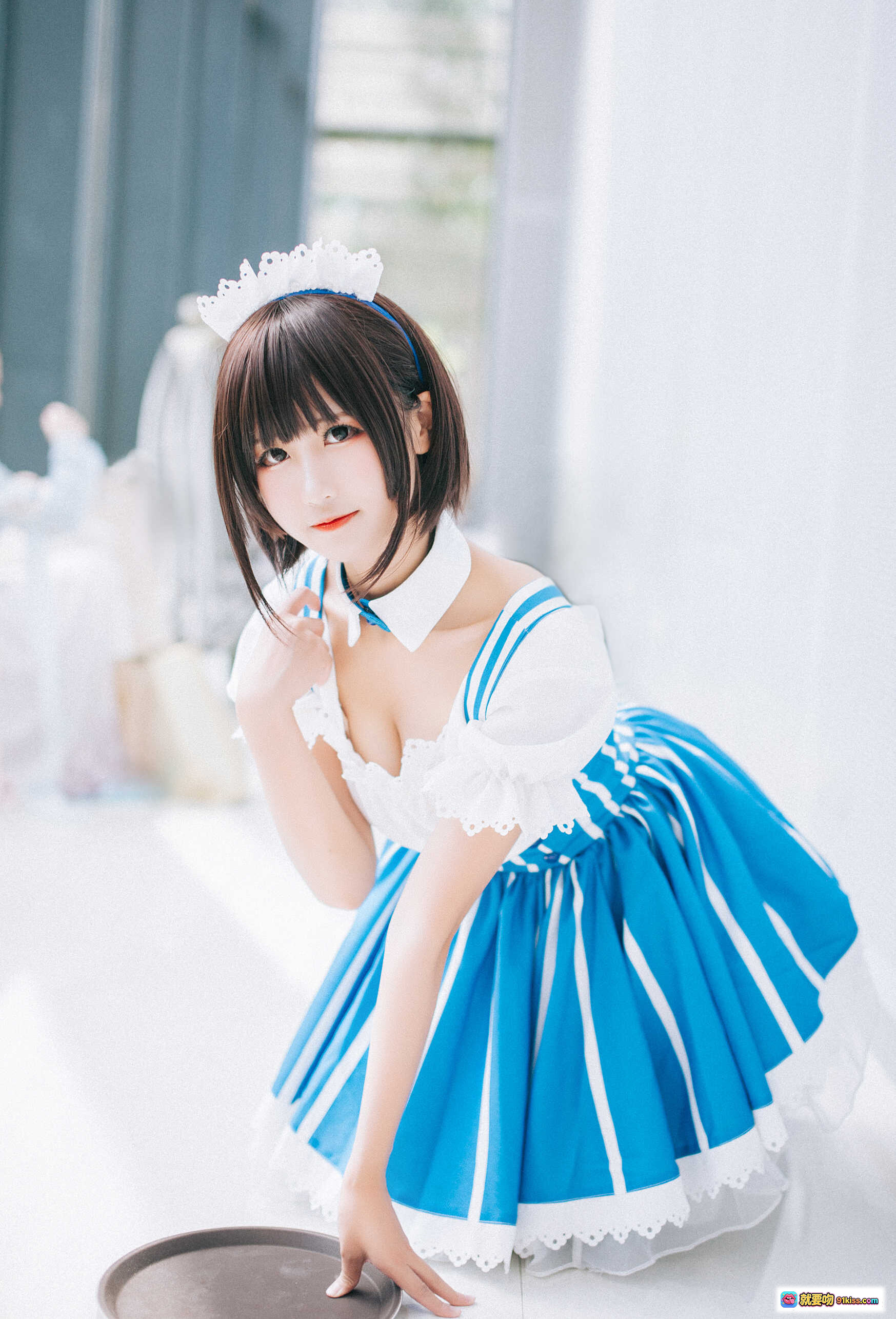 图片[3] - 三度_69 NO.028 路人女主的养成方法2 Cosplay 蓝白女仆装 黑丝美腿 甜美少女写真 27P高清图集 - 就要吻