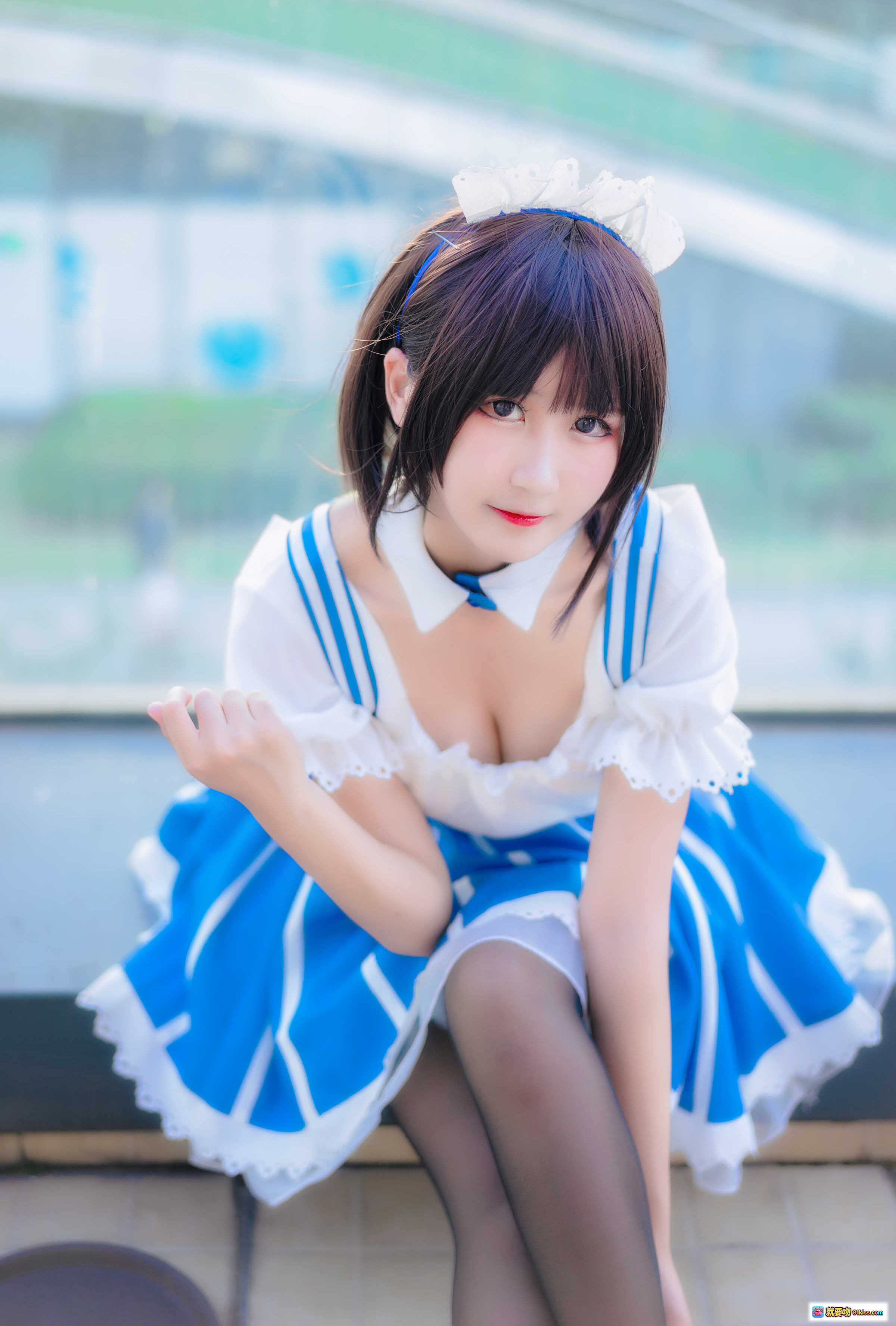 图片[9] - 三度_69 NO.028 路人女主的养成方法2 Cosplay 蓝白女仆装 黑丝美腿 甜美少女写真 27P高清图集 - 就要吻