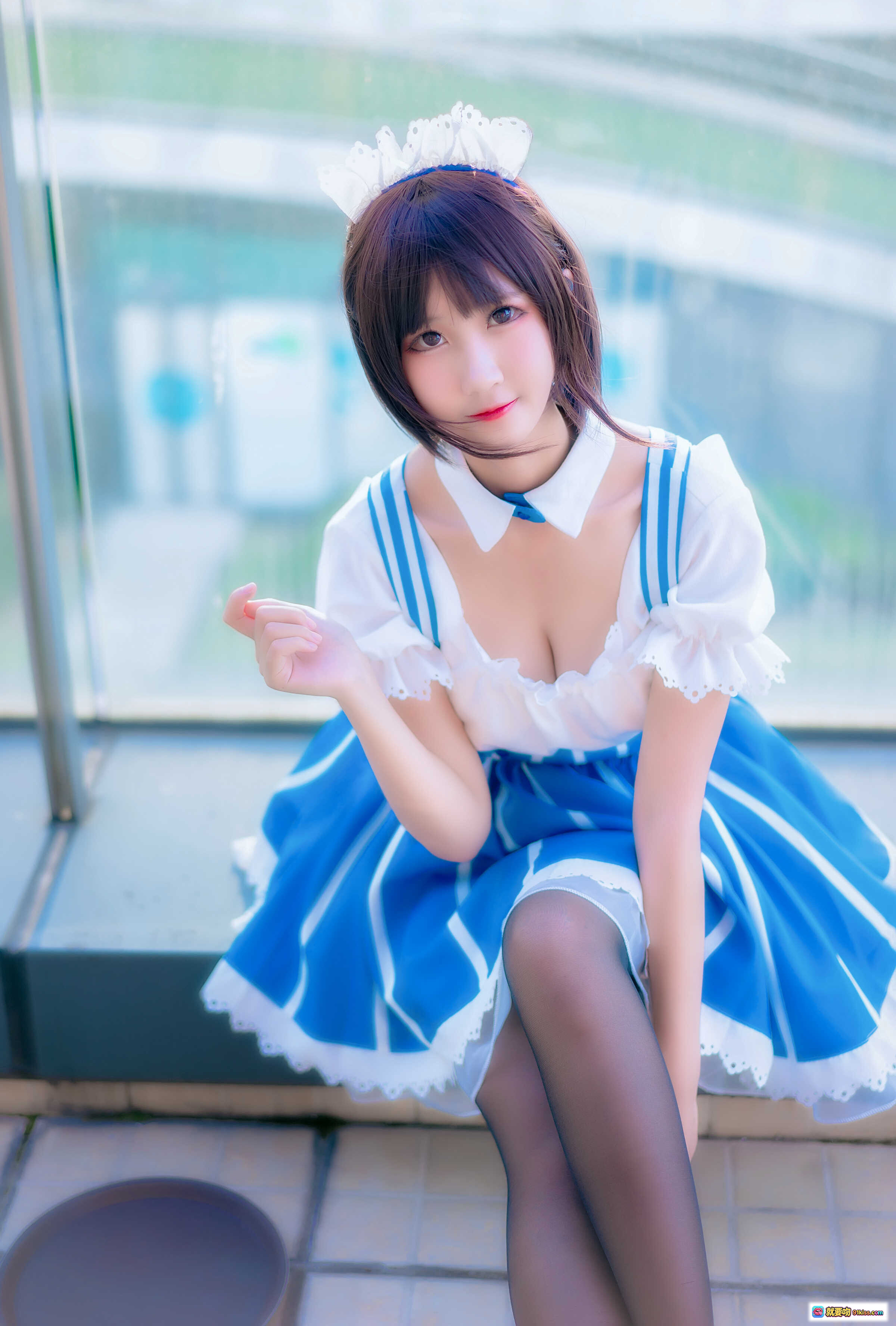 图片[1] - 三度_69 NO.028 路人女主的养成方法2 Cosplay 蓝白女仆装 黑丝美腿 甜美少女写真 27P高清图集 - 就要吻