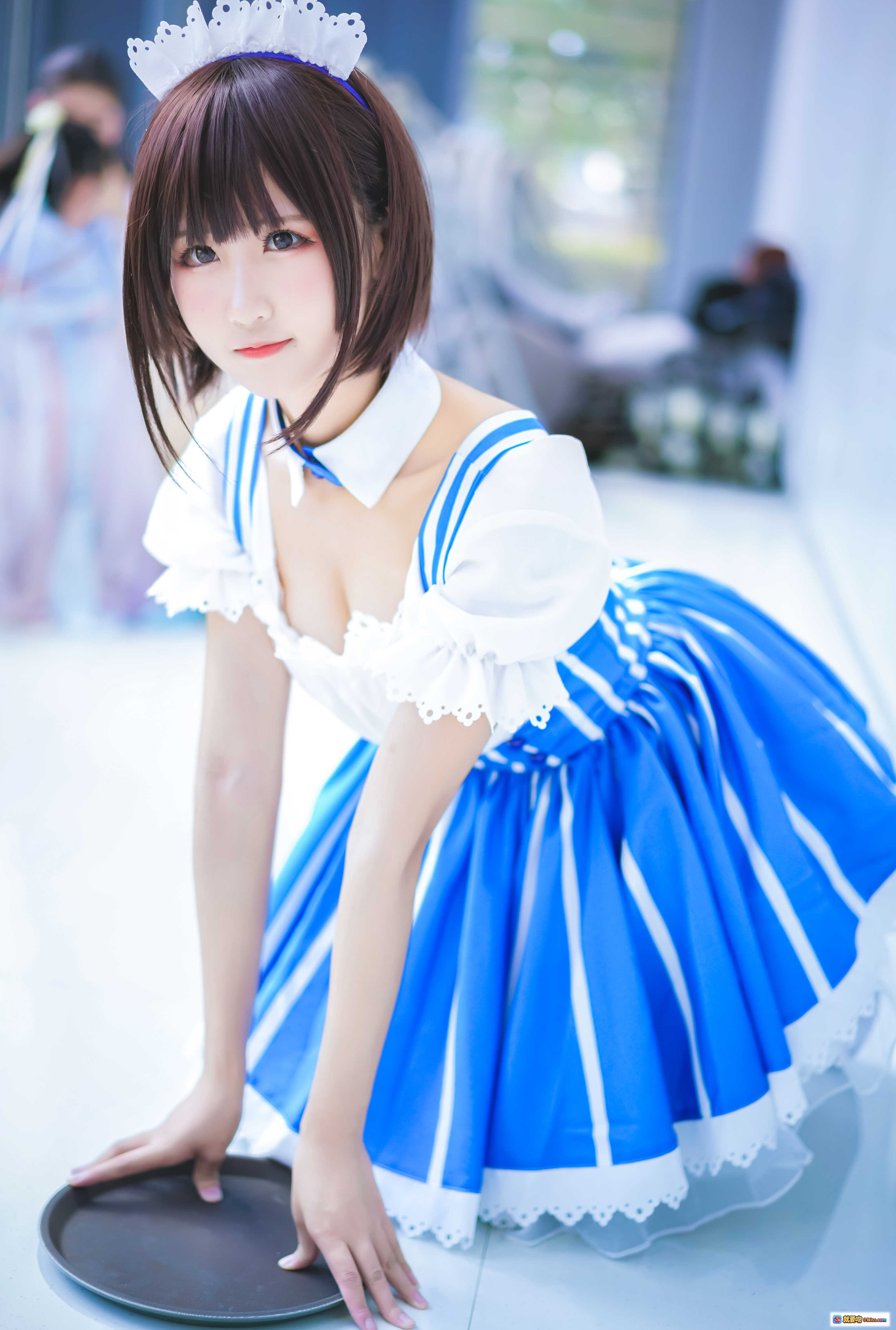 图片[4] - 三度_69 NO.028 路人女主的养成方法2 Cosplay 蓝白女仆装 黑丝美腿 甜美少女写真 27P高清图集 - 就要吻