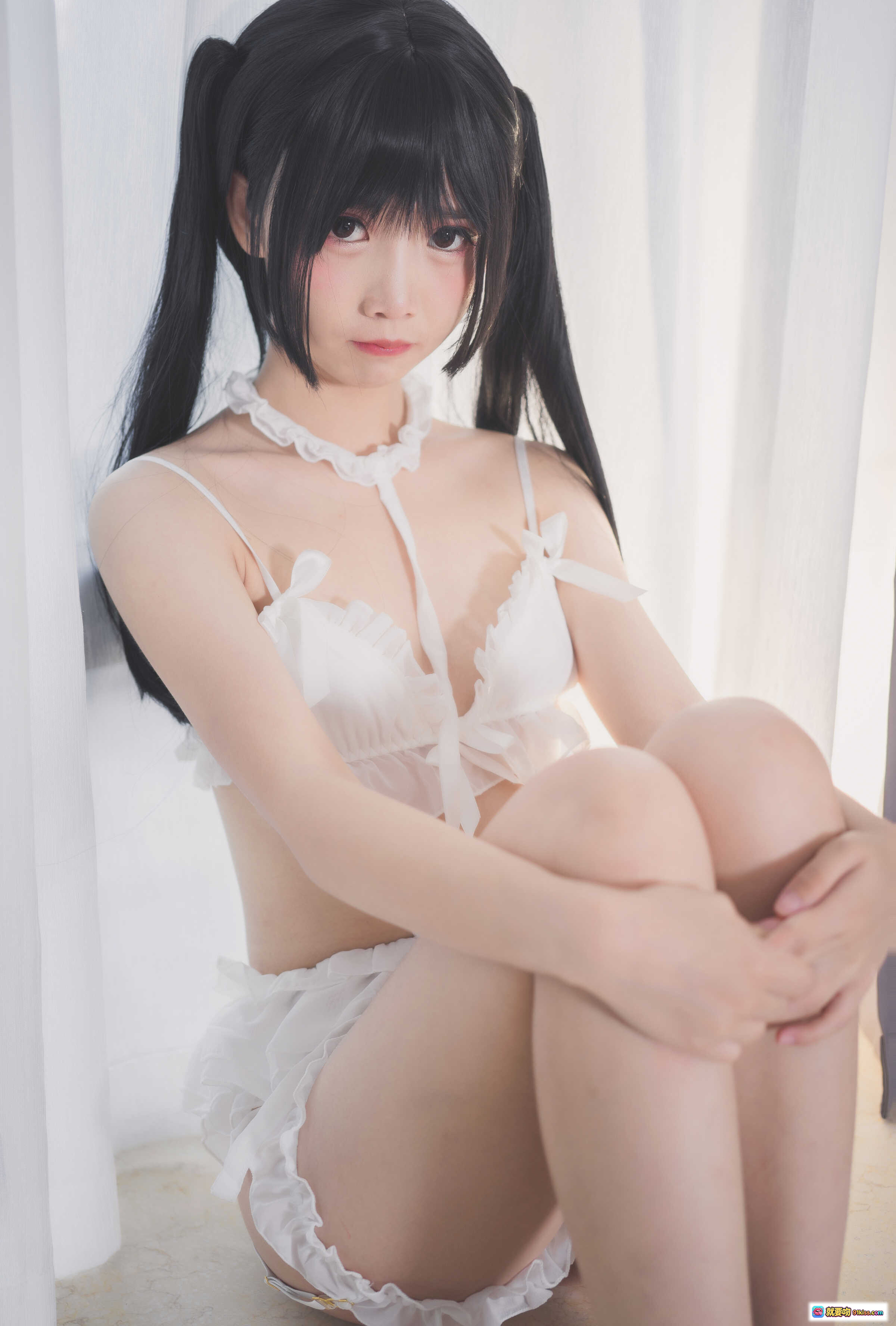 图片[10] - 面饼仙儿NO.015脑内少女白内衣写真17P性感可爱双马尾居家私房美图 - 就要吻