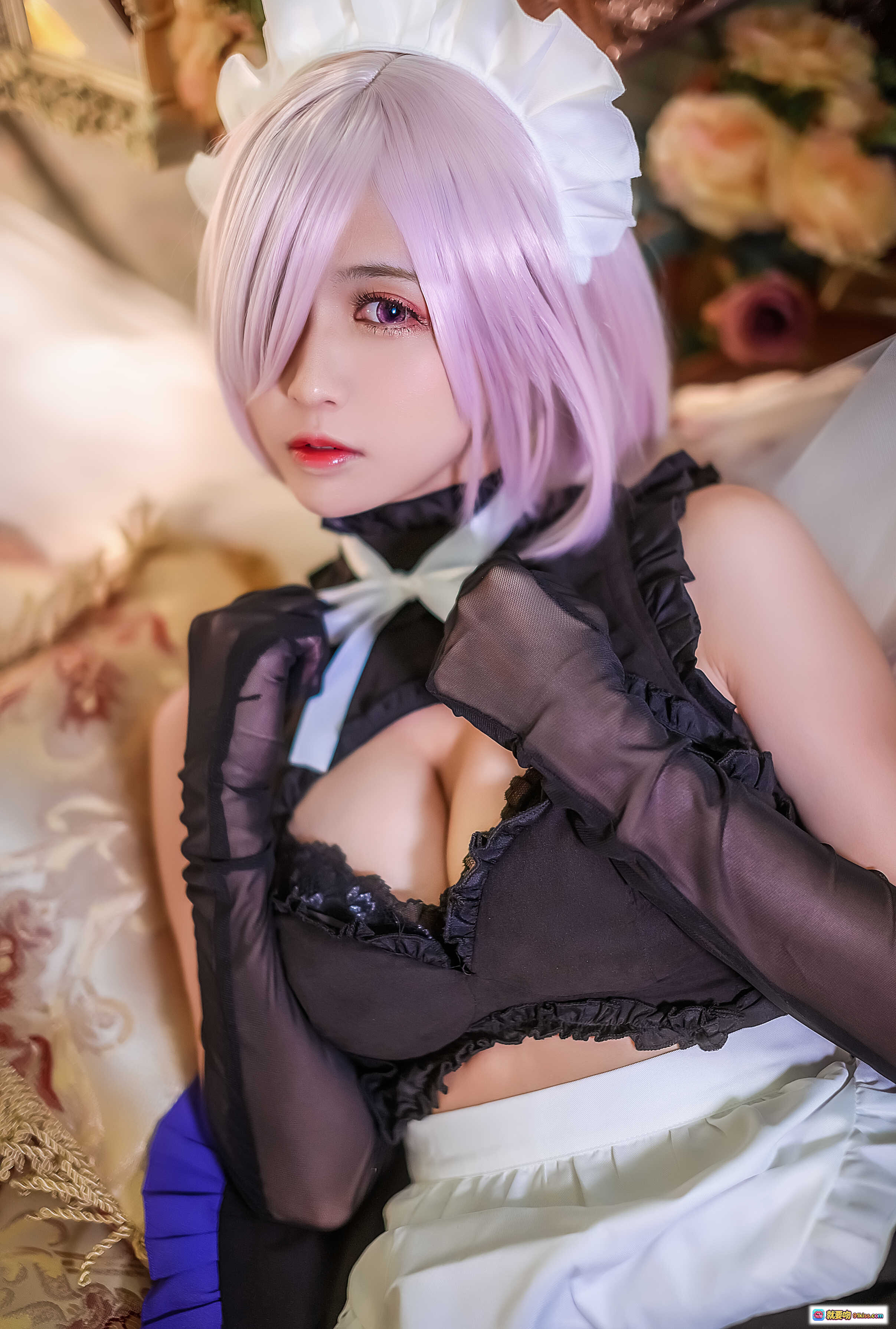 图片[8] - 鳗鱼霏儿NO.042玛修女仆装cos写真 – 紫发黑丝蕾丝边性感优雅室内拍摄12P高清图集 - 就要吻