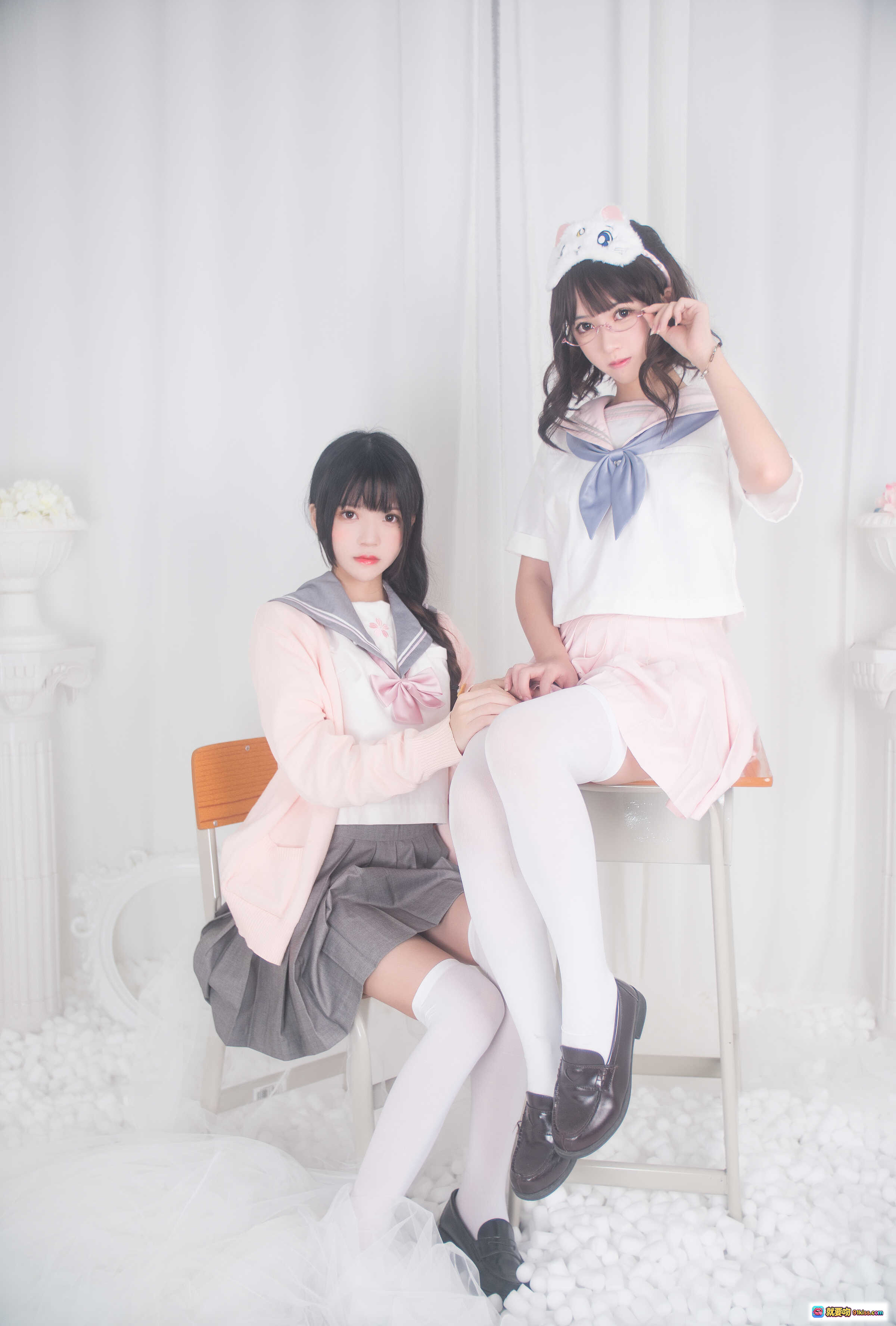 图片[4] - 鳗鱼霏儿NO.008百合写真｜桜桃喵×鳗鱼霏儿粉色梦幻双人自拍少女风19P高清图集 - 就要吻