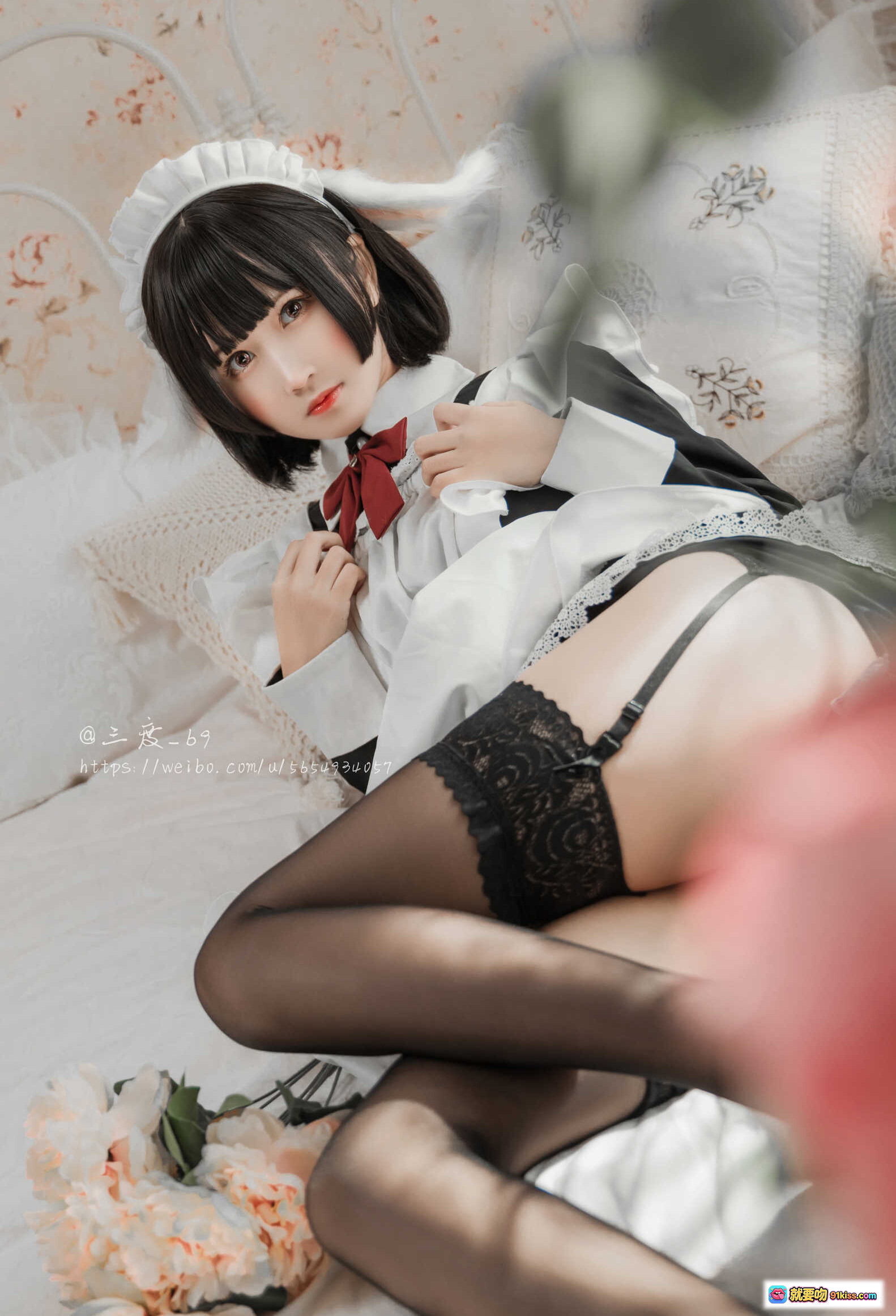 图片[9] - 三度_69兔耳女仆写真NO.009｜华丽镜框映衬黑发短发少女｜精致洛丽塔风女仆装｜36P高清图集 - 就要吻