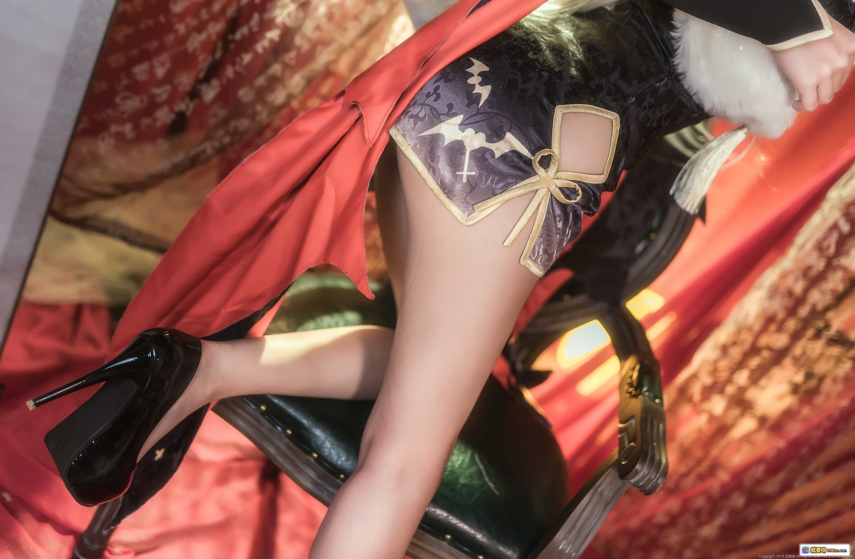 图片[3] - 鳗鱼霏儿NO.019碧蓝华裳吸血鬼Cosplay写真·银发恶魔角黑裙蕾丝诱惑·12P高清美图 - 就要吻