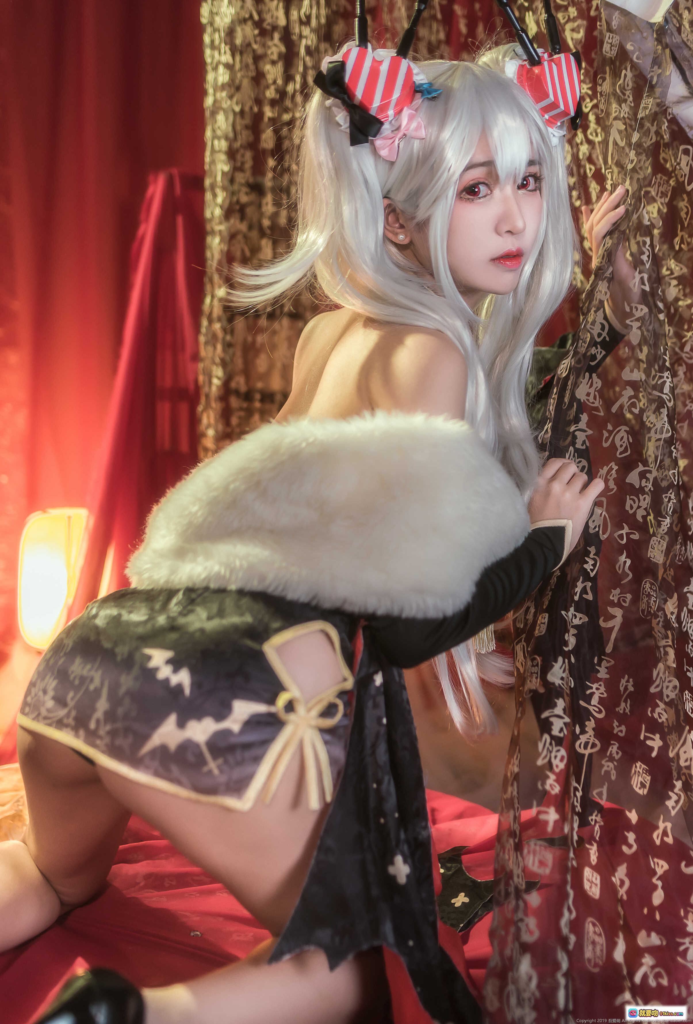图片[9] - 鳗鱼霏儿NO.019碧蓝华裳吸血鬼Cosplay写真·银发恶魔角黑裙蕾丝诱惑·12P高清美图 - 就要吻