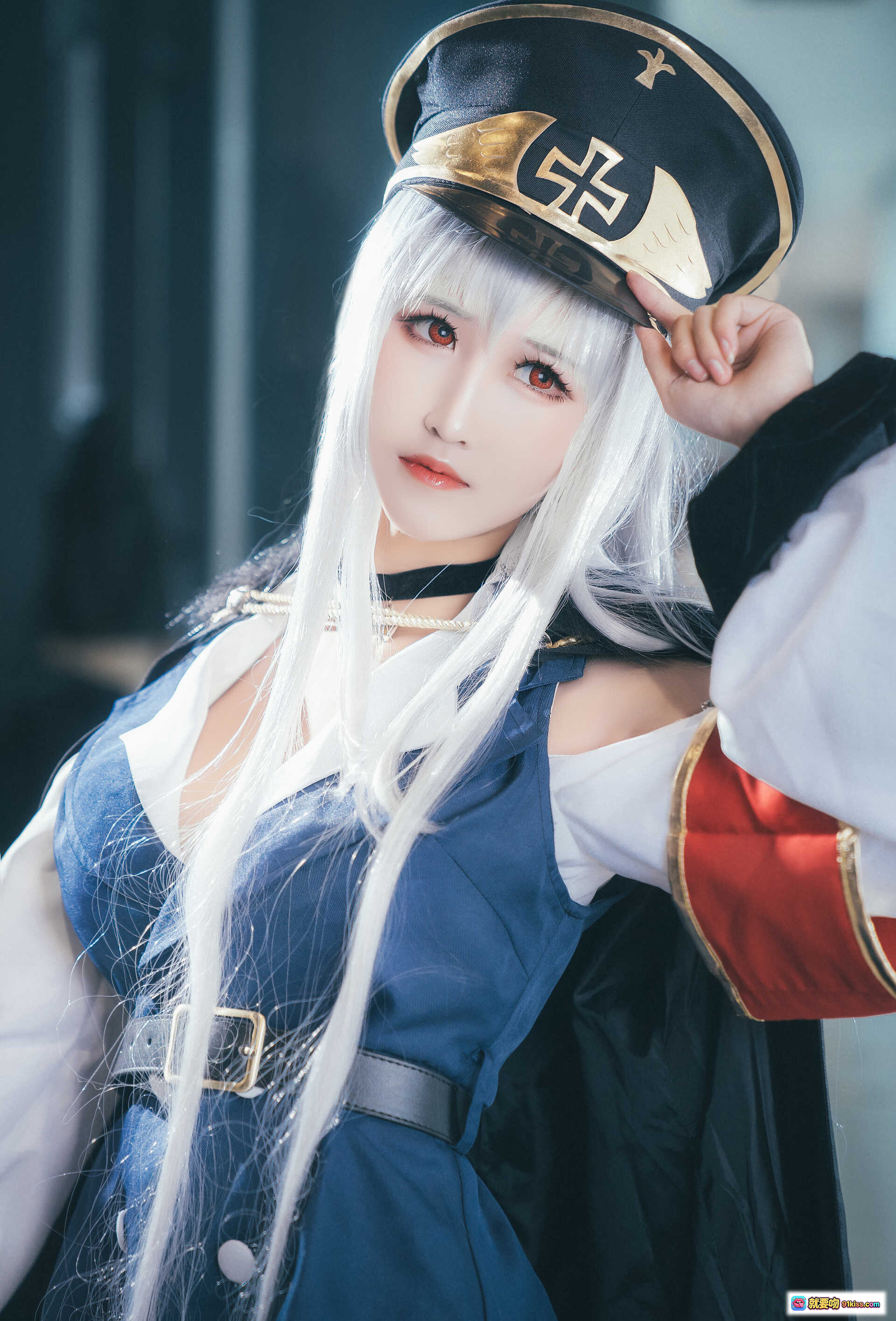 图片[5] - 少女前线三度_69 NO.030 Cosplay 白发军帽持枪造型 精致还原角色魅力 9P高清图集 - 就要吻