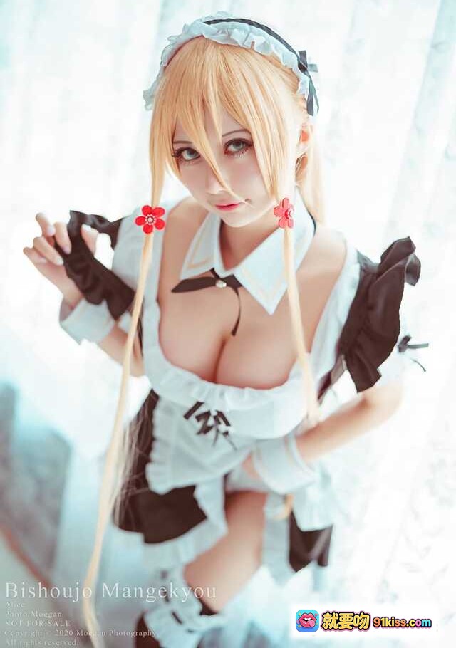 图片[6] - NO.037 美少女万華鏡 亜璃子 Cosplay写真｜女仆装金发少女｜精致妆容红花发饰｜床上诱惑姿势｜Bishoujo Manga Kyuu系列 - 就要吻