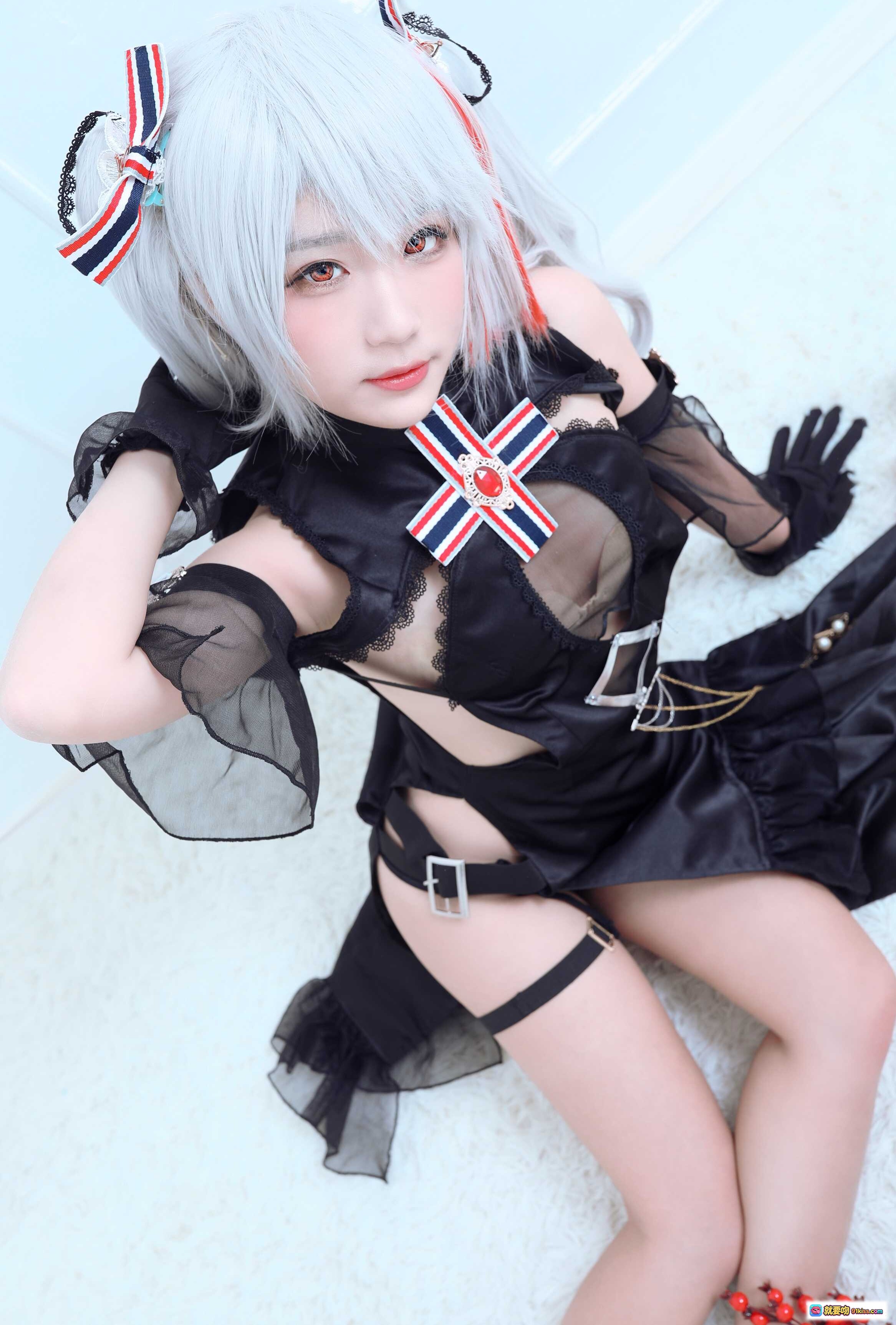 图片[8] - 弥美Mime NO.005 碧蓝航线欧根亲王黑裙蕾丝手套高开叉写真20P71MB - 就要吻