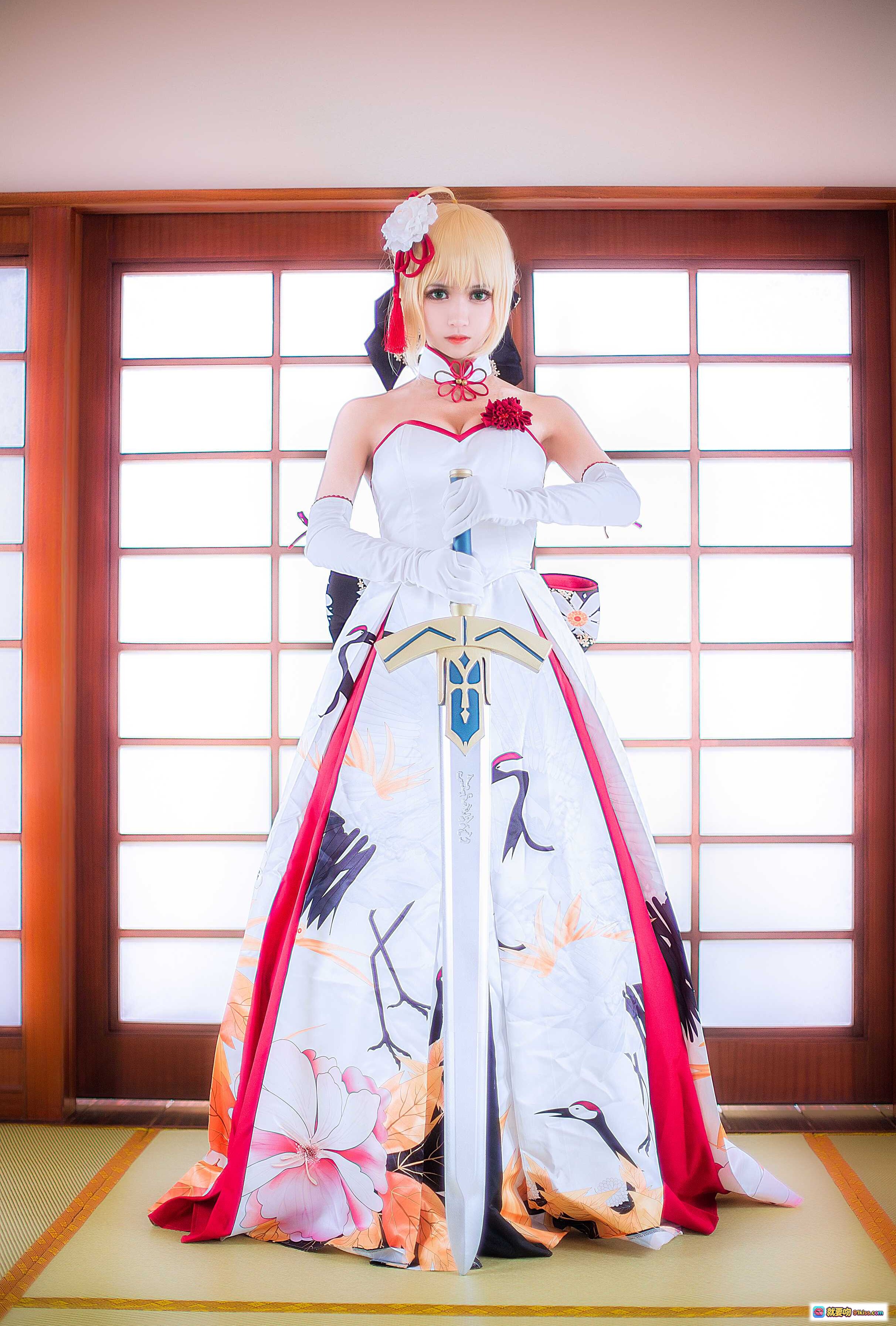 图片[2] - 鳗鱼霏儿NO.002 King of Knight和风礼服cosplay写真 优雅日式传统服饰 精美刺绣飘逸裙摆 18P高清图集 - 就要吻