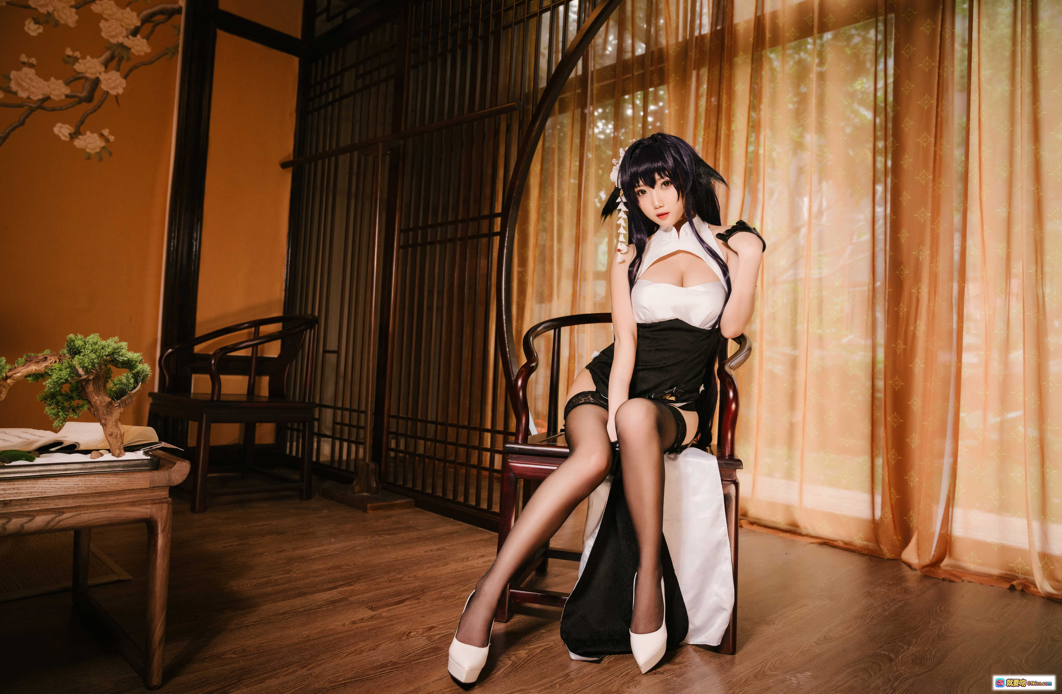 图片[4] - 鬼畜瑶NO.019吾妻旗袍写真30P高清美图703MB古典风朦胧纱帘书法元素性感优雅东方美学视觉盛宴 - 就要吻