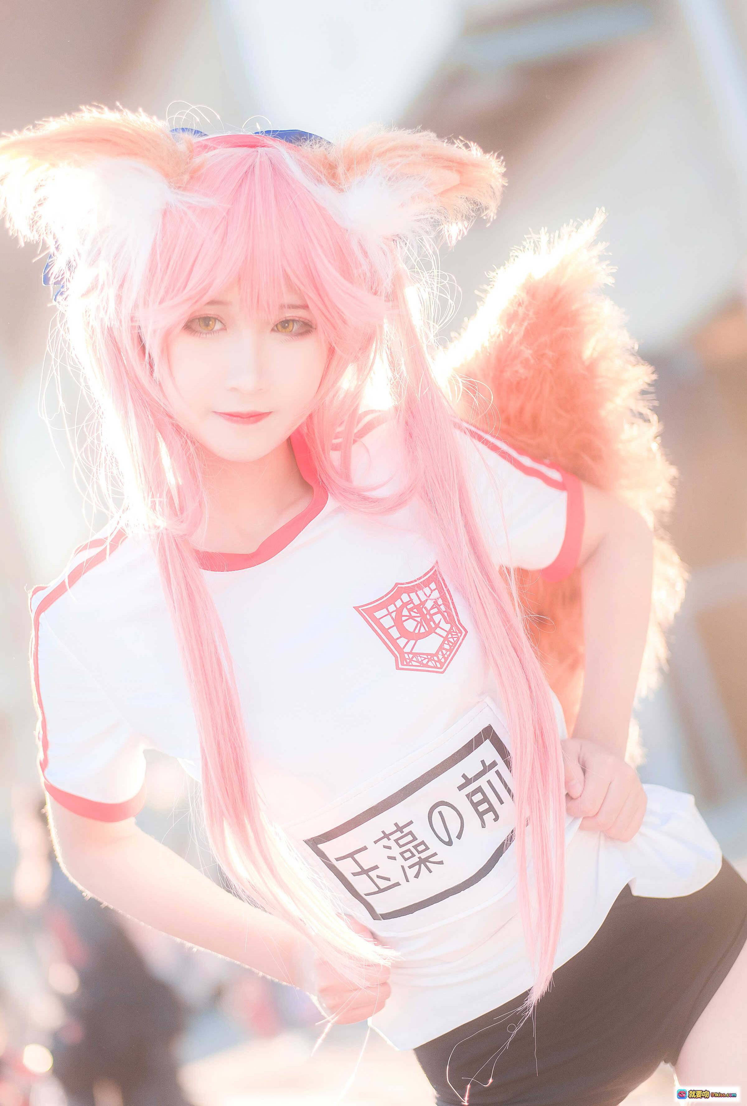 图片[3] - 玉藻前cosplay粉发狐耳狐尾阳光逆光写真 三度_69 NO.018 9P高清美图 - 就要吻