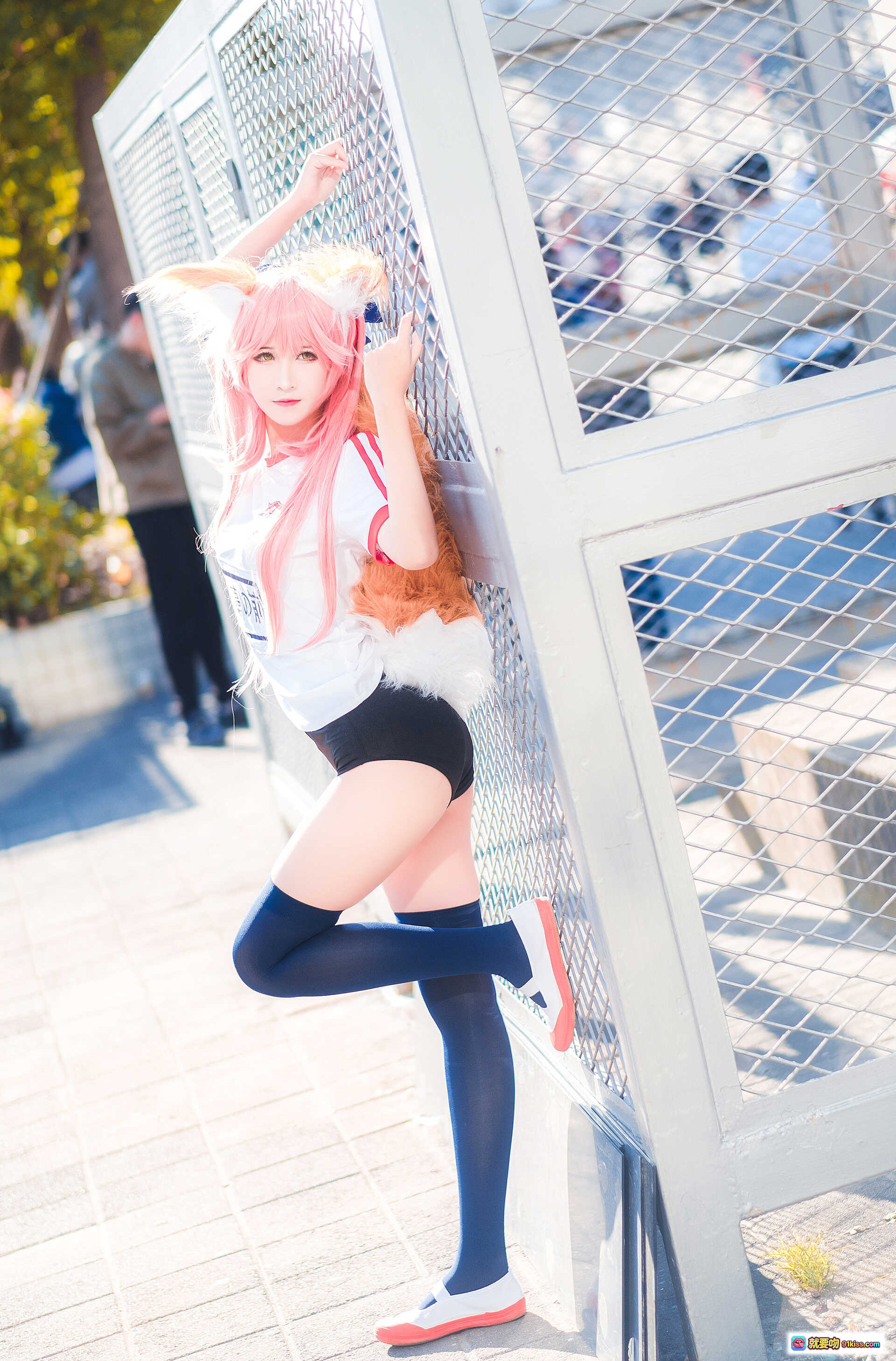 图片[7] - 玉藻前cosplay粉发狐耳狐尾阳光逆光写真 三度_69 NO.018 9P高清美图 - 就要吻