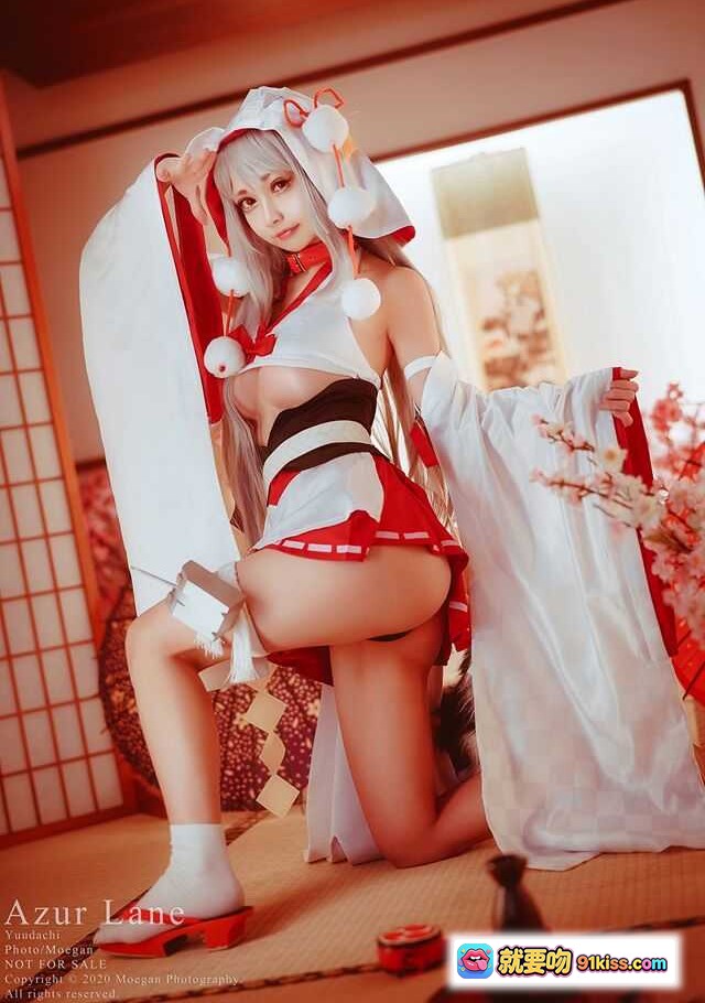 图片[2] - Azur Lane夕立誓约ver Cosplay写真 – 日式和风场景+樱花伞+浴衣造型+榻榻米摄影 - 就要吻