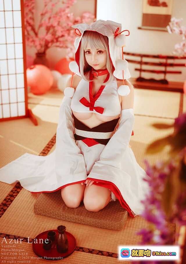 图片[7] - Azur Lane夕立誓约ver Cosplay写真 – 日式和风场景+樱花伞+浴衣造型+榻榻米摄影 - 就要吻