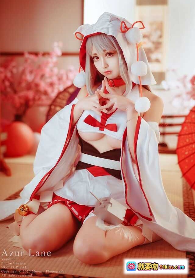 图片[3] - Azur Lane夕立誓约ver Cosplay写真 – 日式和风场景+樱花伞+浴衣造型+榻榻米摄影 - 就要吻
