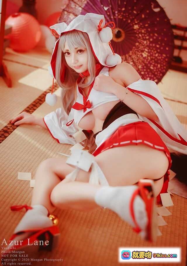 图片[8] - Azur Lane夕立誓约ver Cosplay写真 – 日式和风场景+樱花伞+浴衣造型+榻榻米摄影 - 就要吻