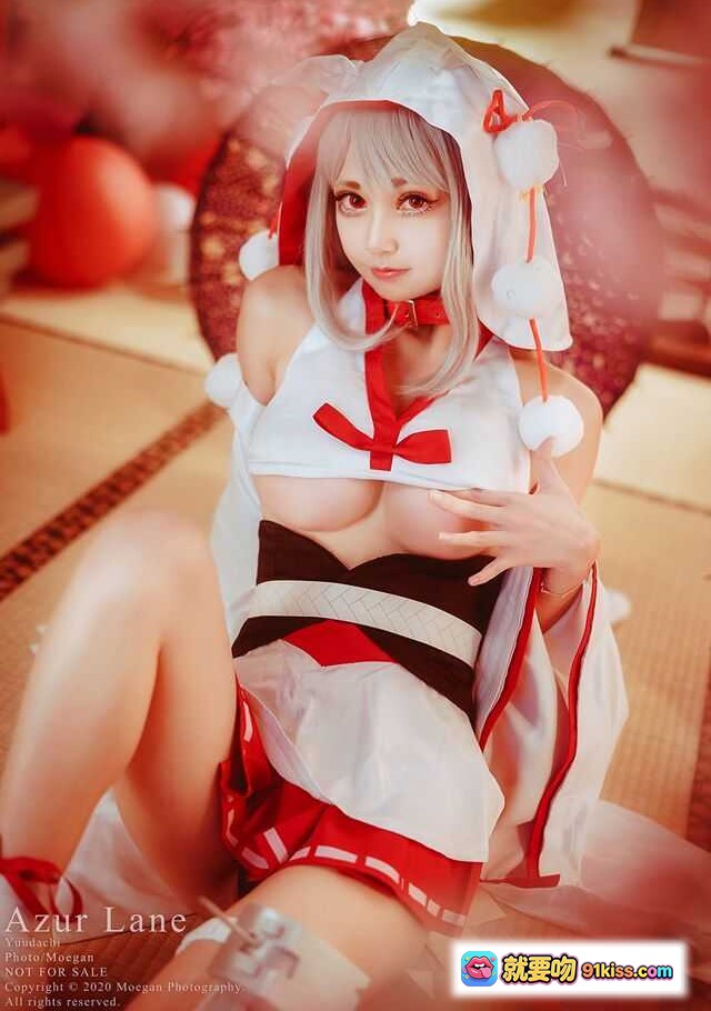 图片[4] - Azur Lane夕立誓约ver Cosplay写真 – 日式和风场景+樱花伞+浴衣造型+榻榻米摄影 - 就要吻