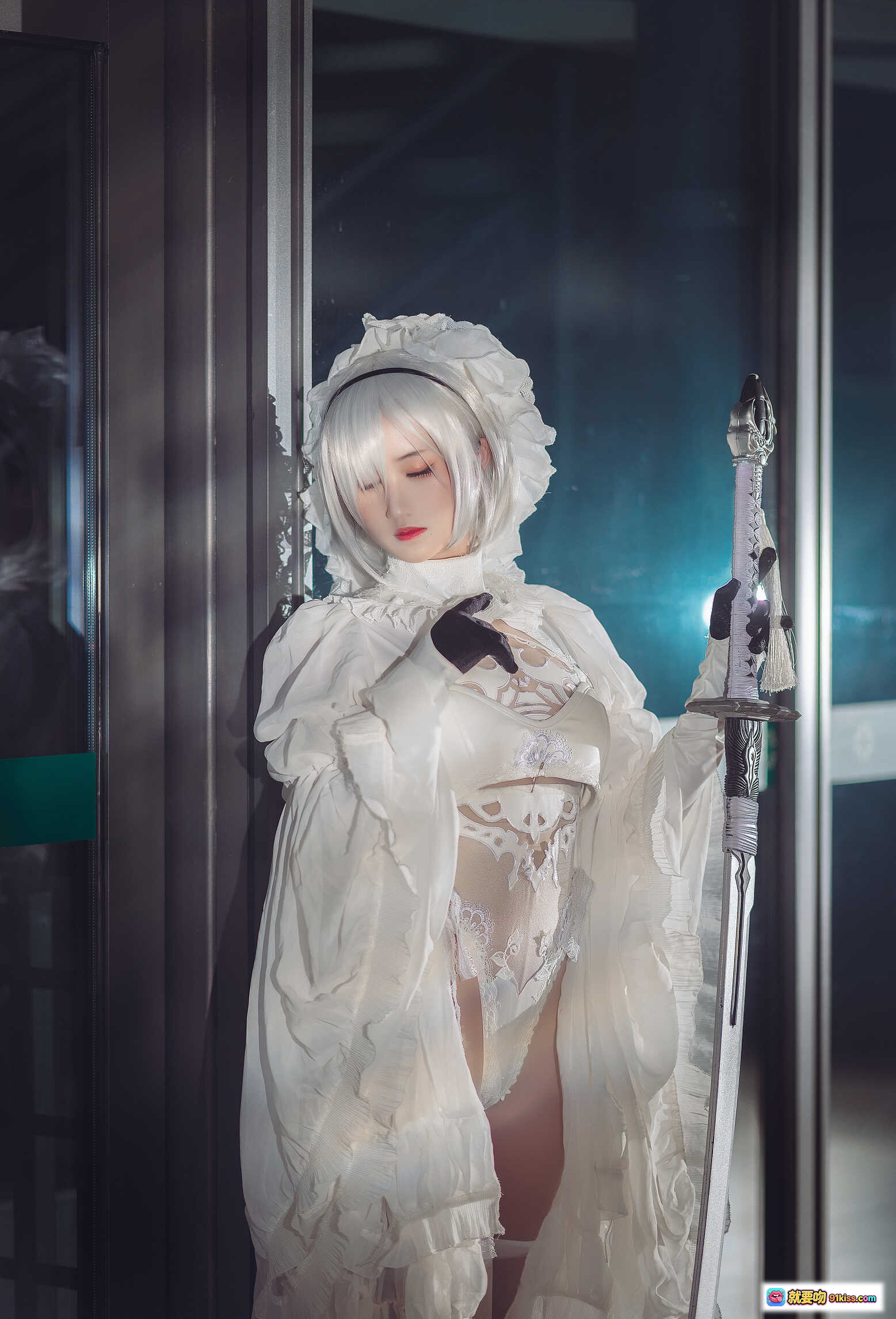 图片[5] - 三度_69 NO.047 2B自拍 Cosplay 白色蕾丝裙 优雅姿态 高清写真 27P 324MB 精美收藏 - 就要吻